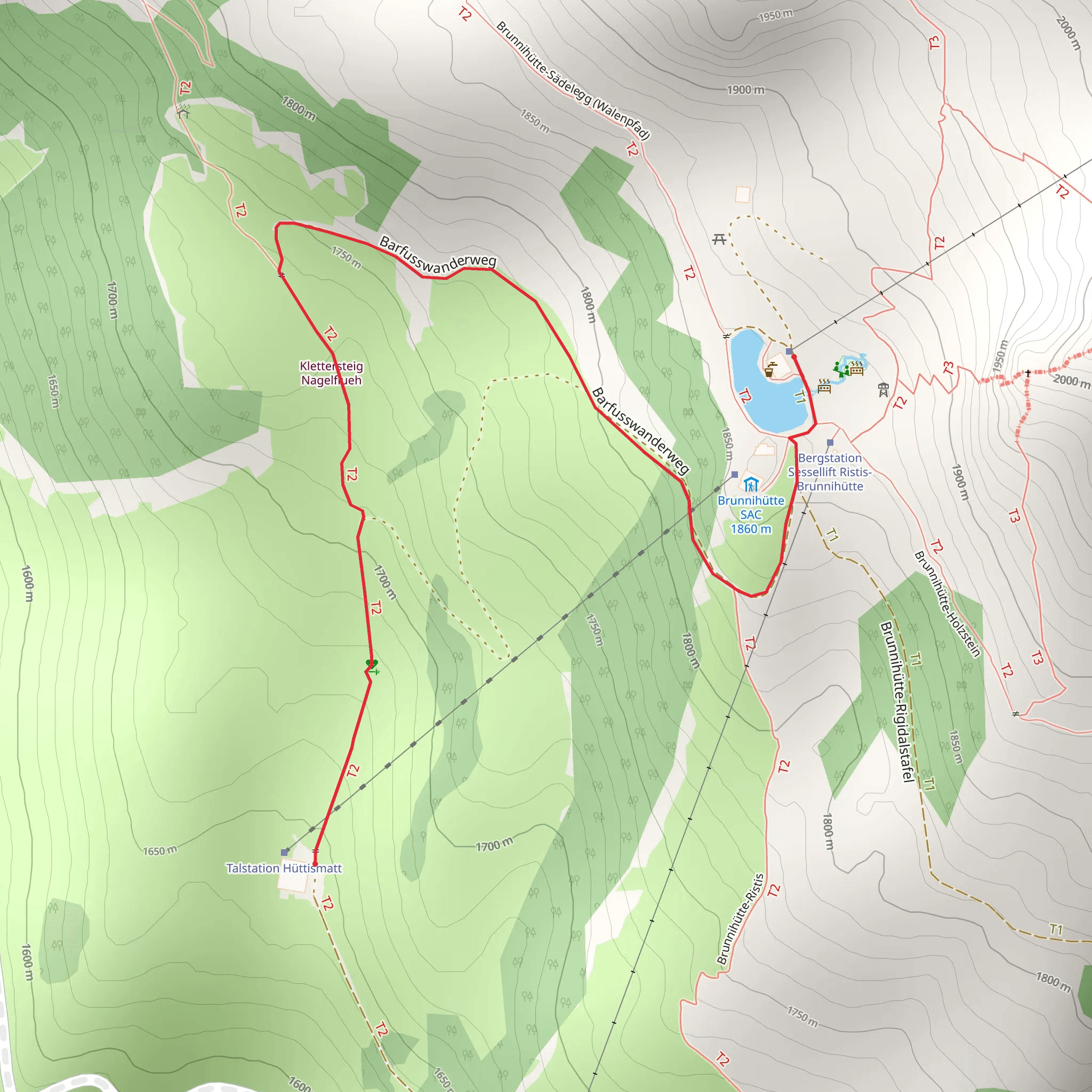 Barefoot Trail Brunni mobile static map