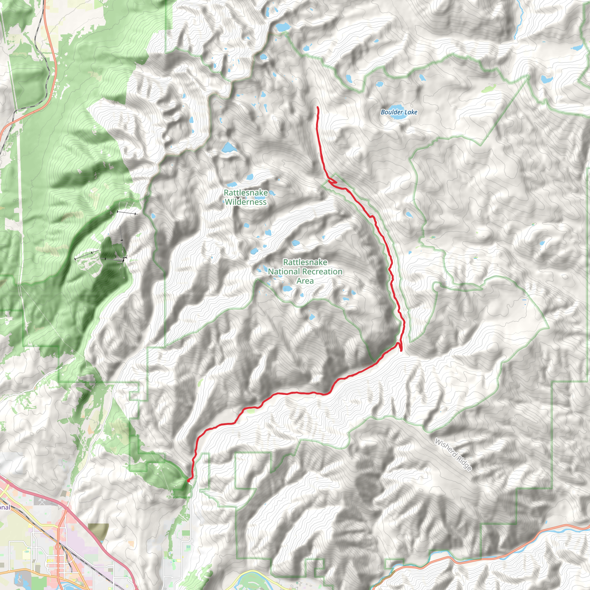 Rattlesnake Trail mobile static map