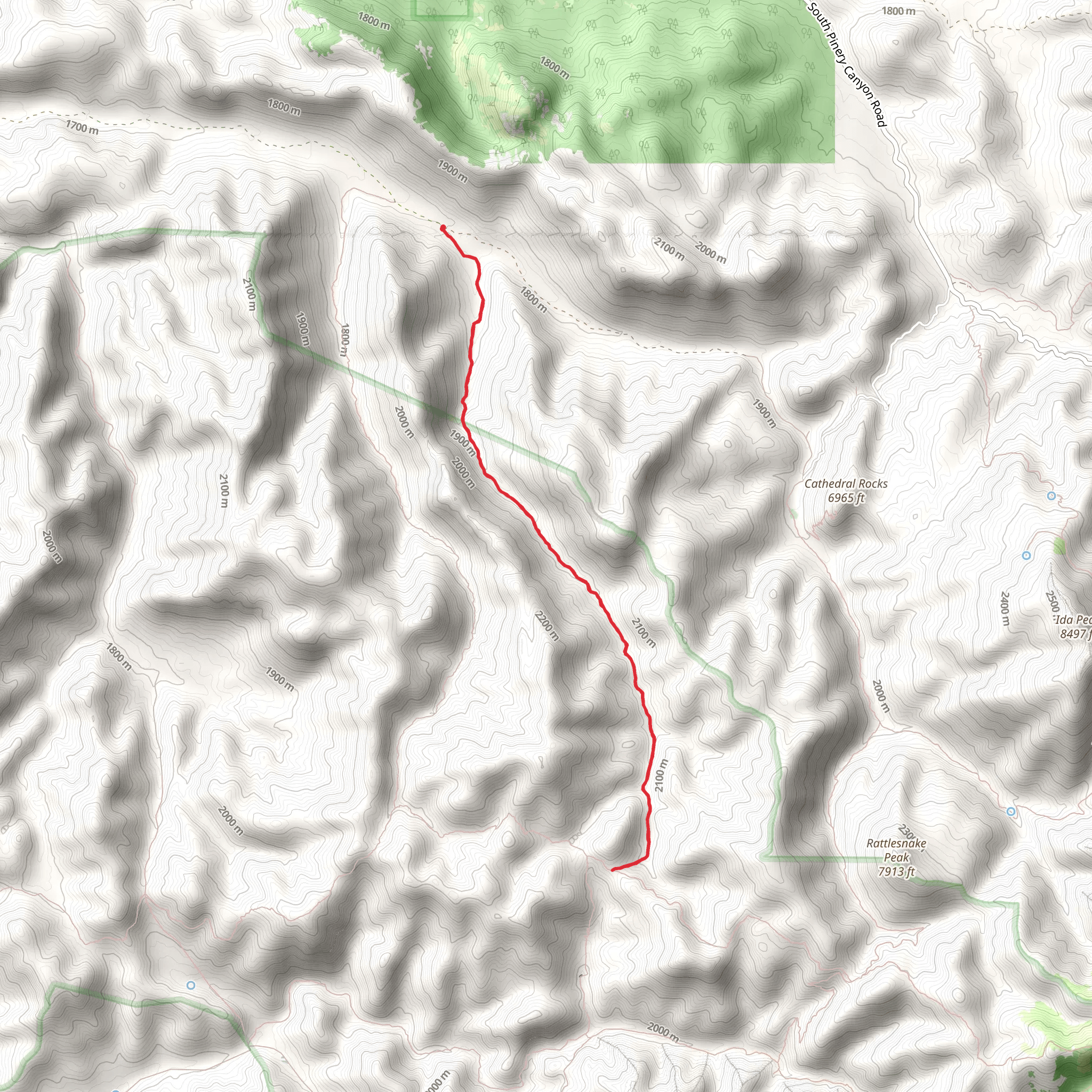 Hoovey Canyon Trail mobile static map