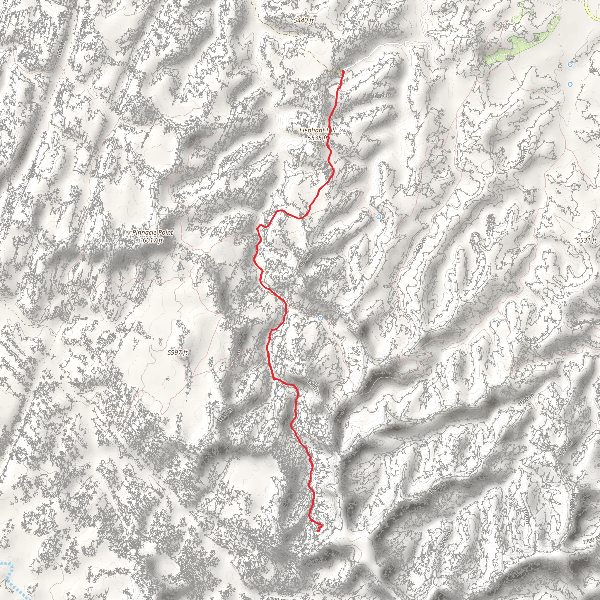Druid Arch via Elephant Hill Trail mobile static map