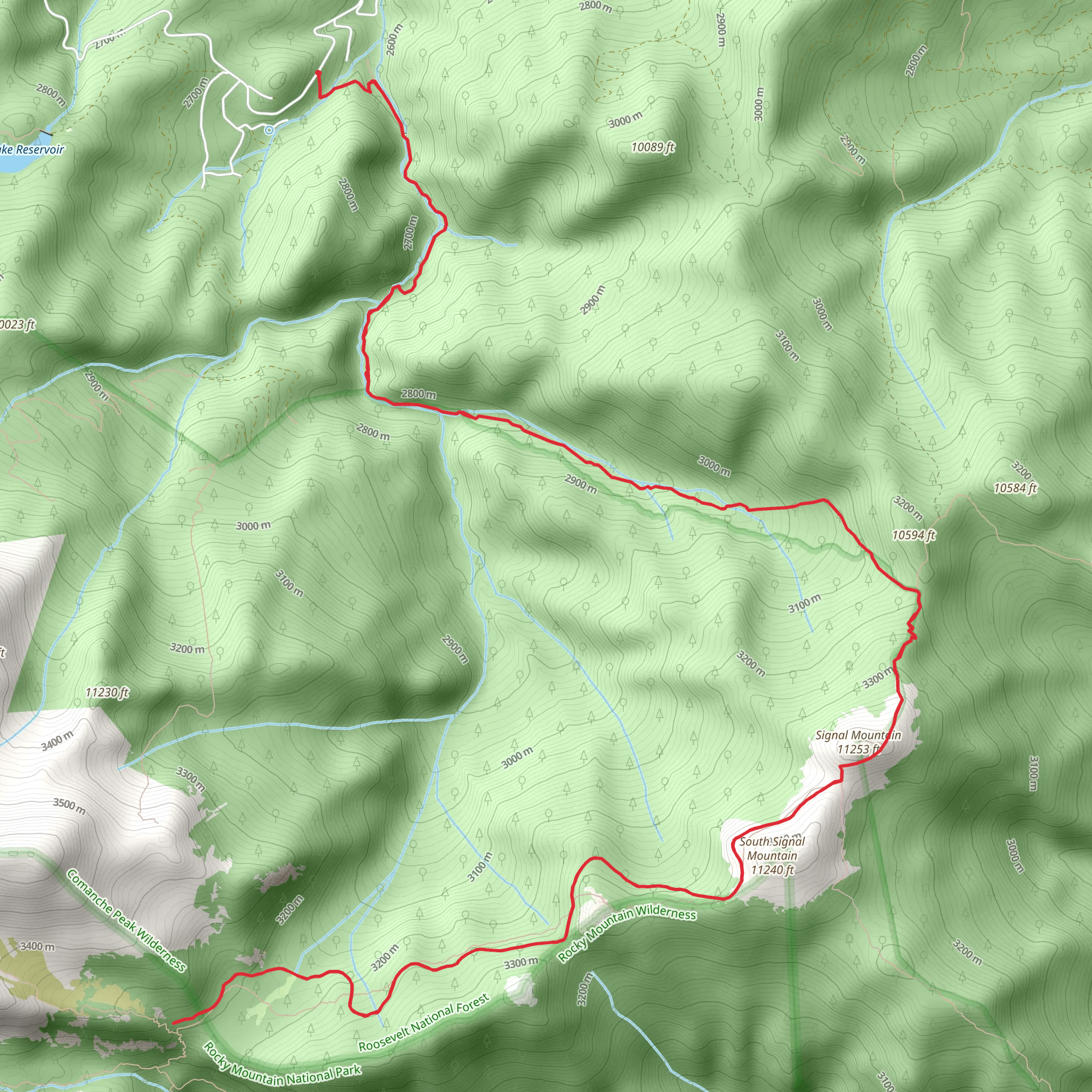South Signal Mountain via Signal Mountain Trail mobile static map