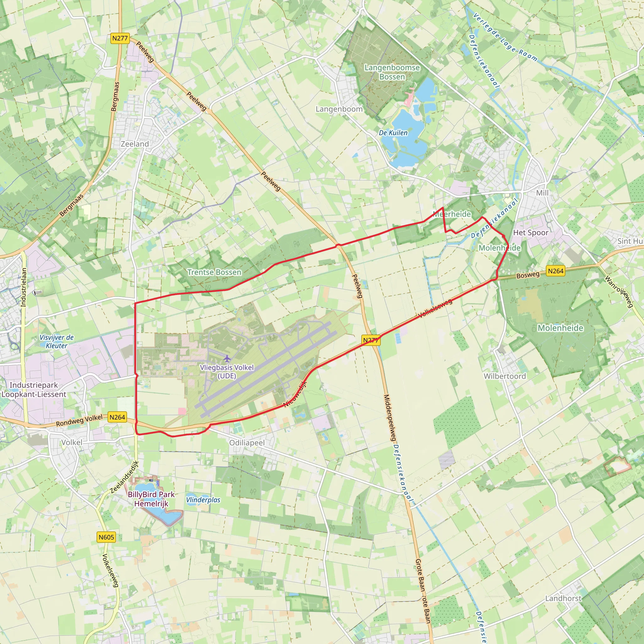 Hertogenpad, Millsebaan and Heufse Weg mobile static map