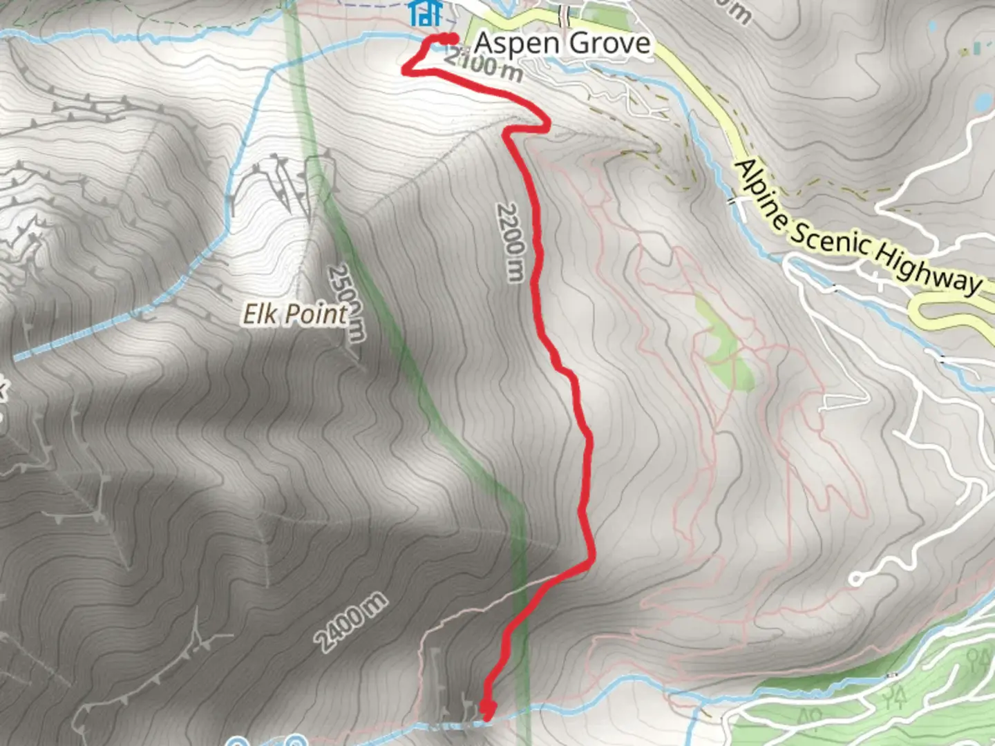 An image depicting the trail Stewarts Cascade Trail and its surrounding area.