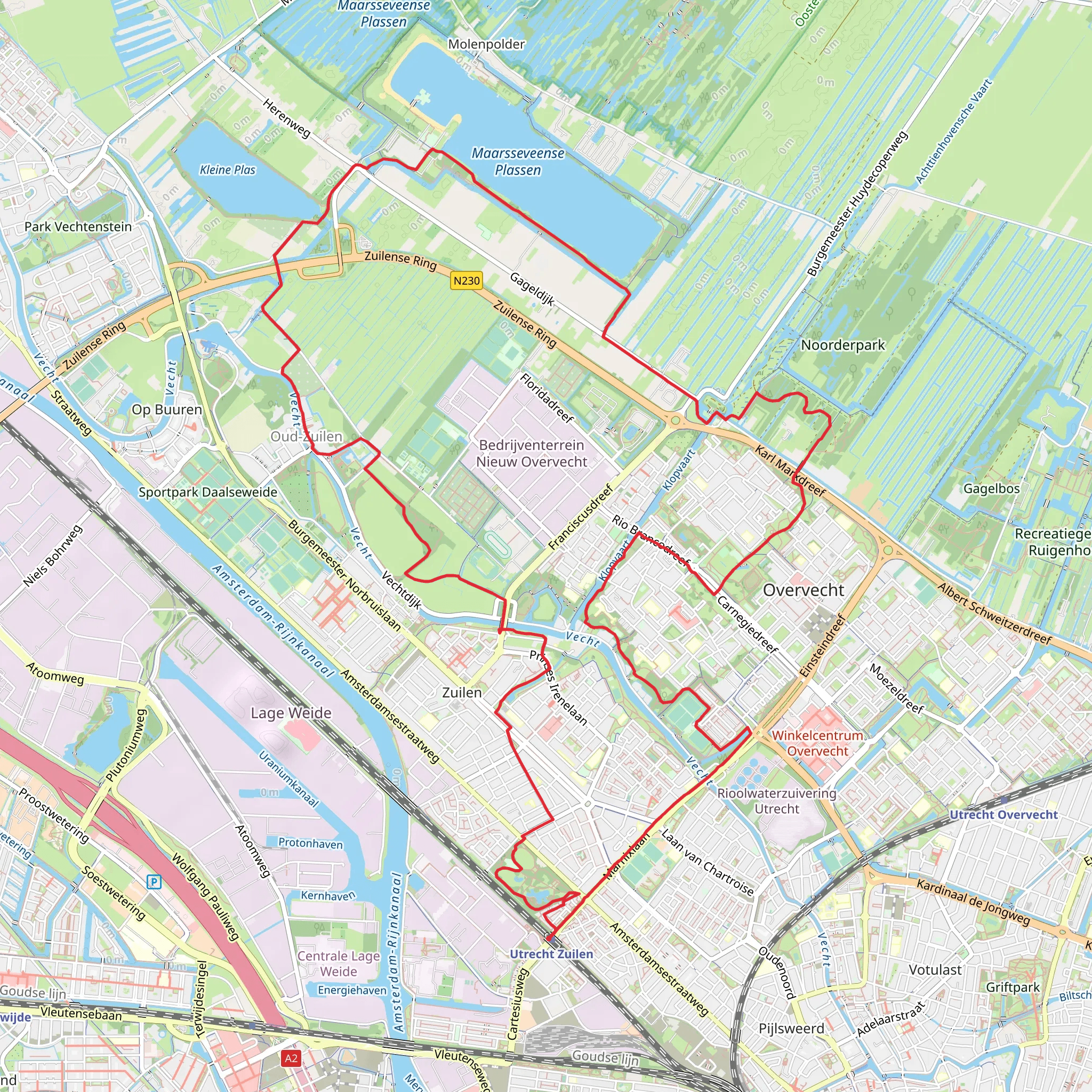 Marnixtaan, Fort de Gagel, Grote Plas and Kleine Plas Loop mobile static map
