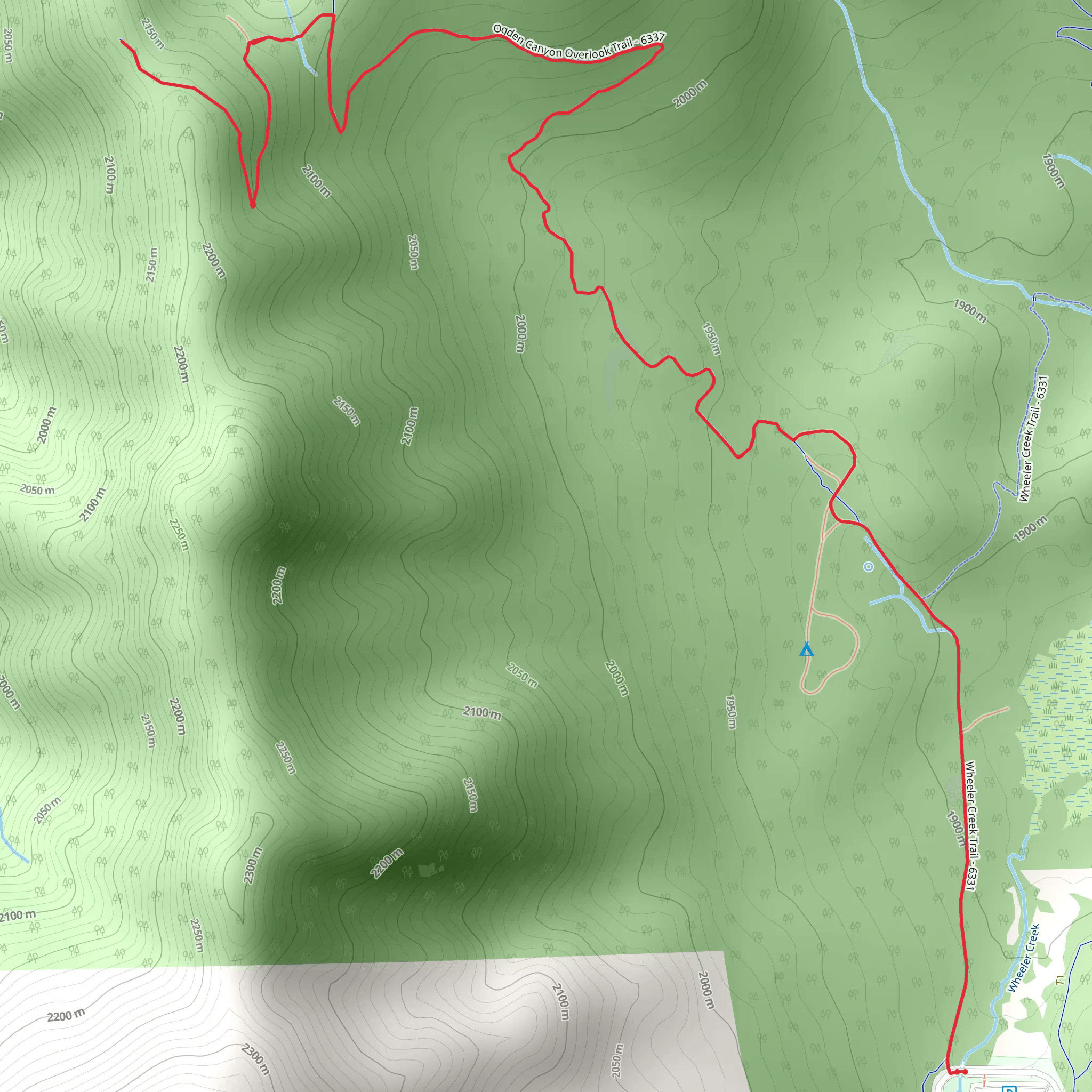 Ogden Canyon Overlook Trail mobile static map