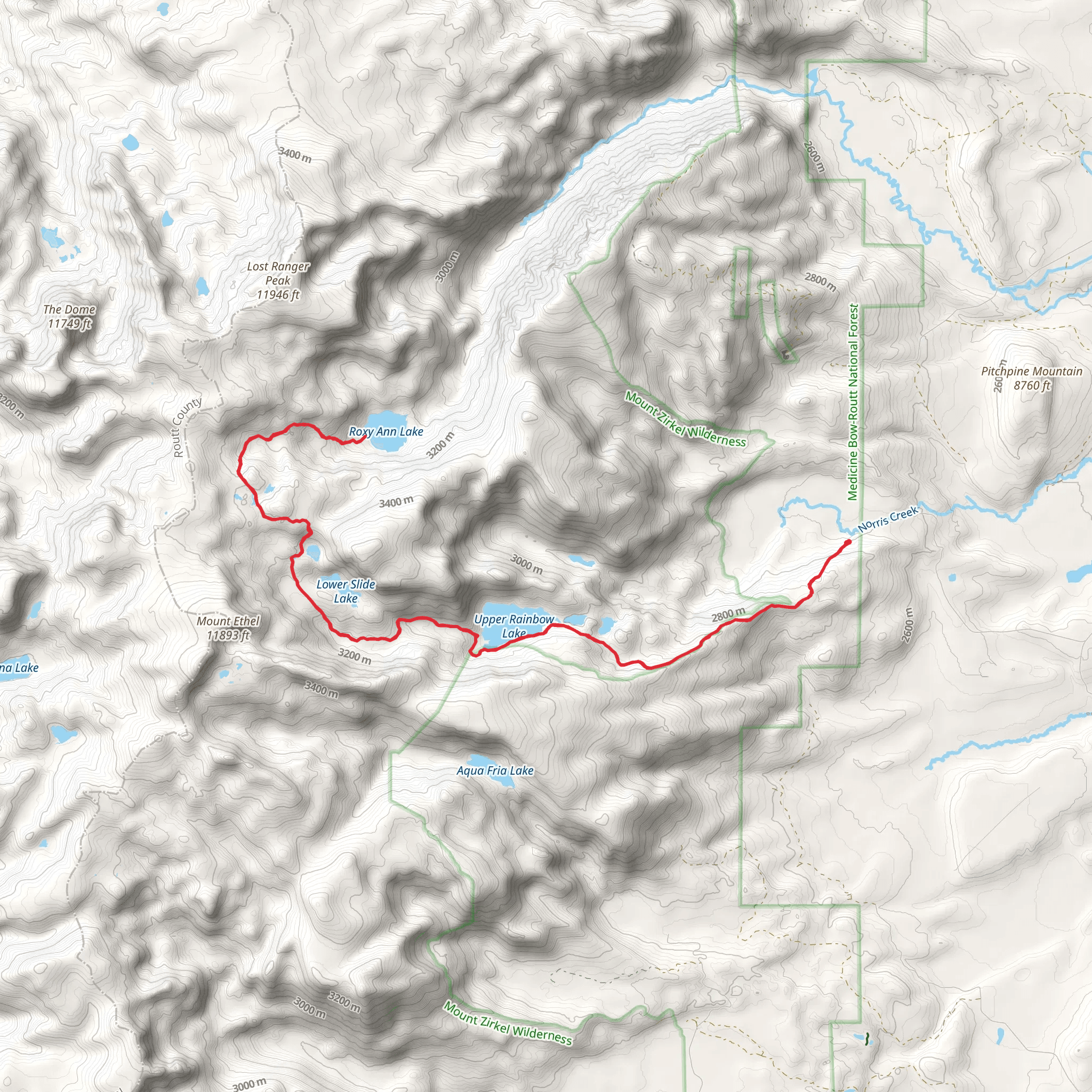Roxy Ann Lake via Rainbow Lakes Trail mobile static map