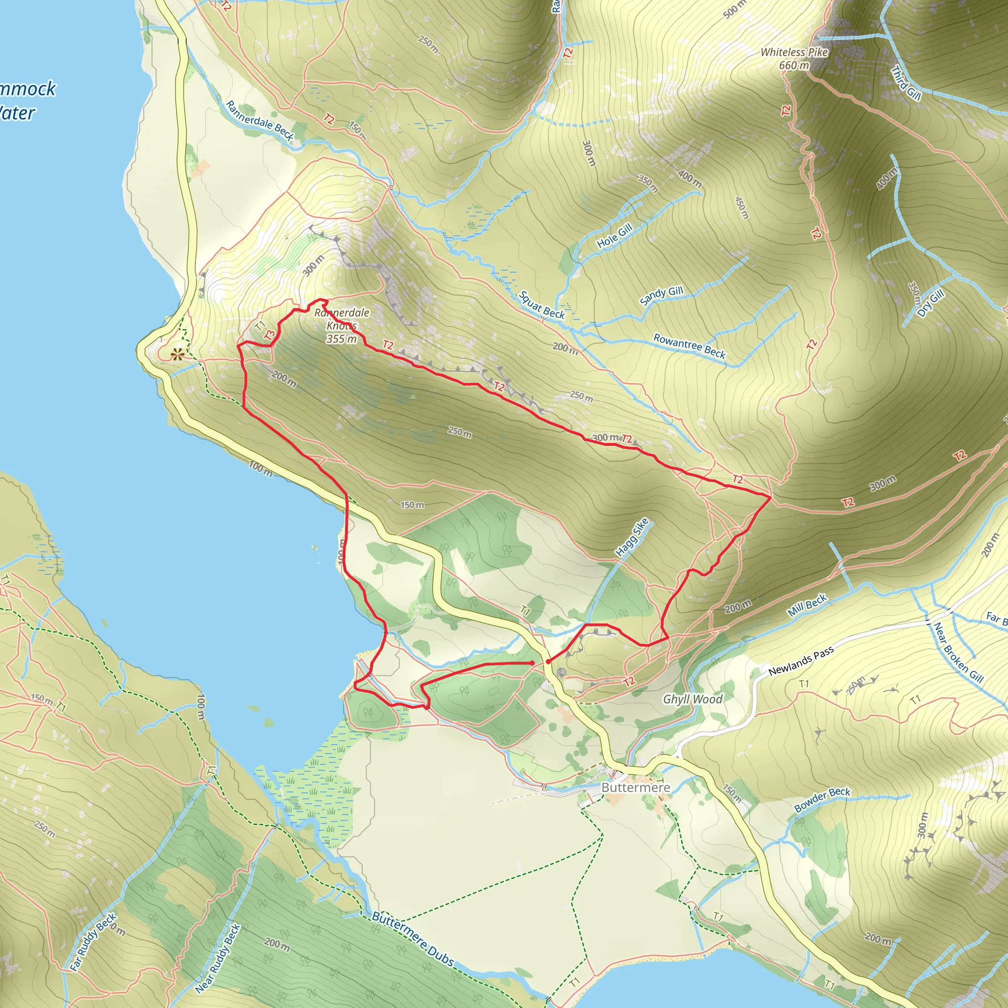 Buttermere to Rannerdale Walk mobile static map