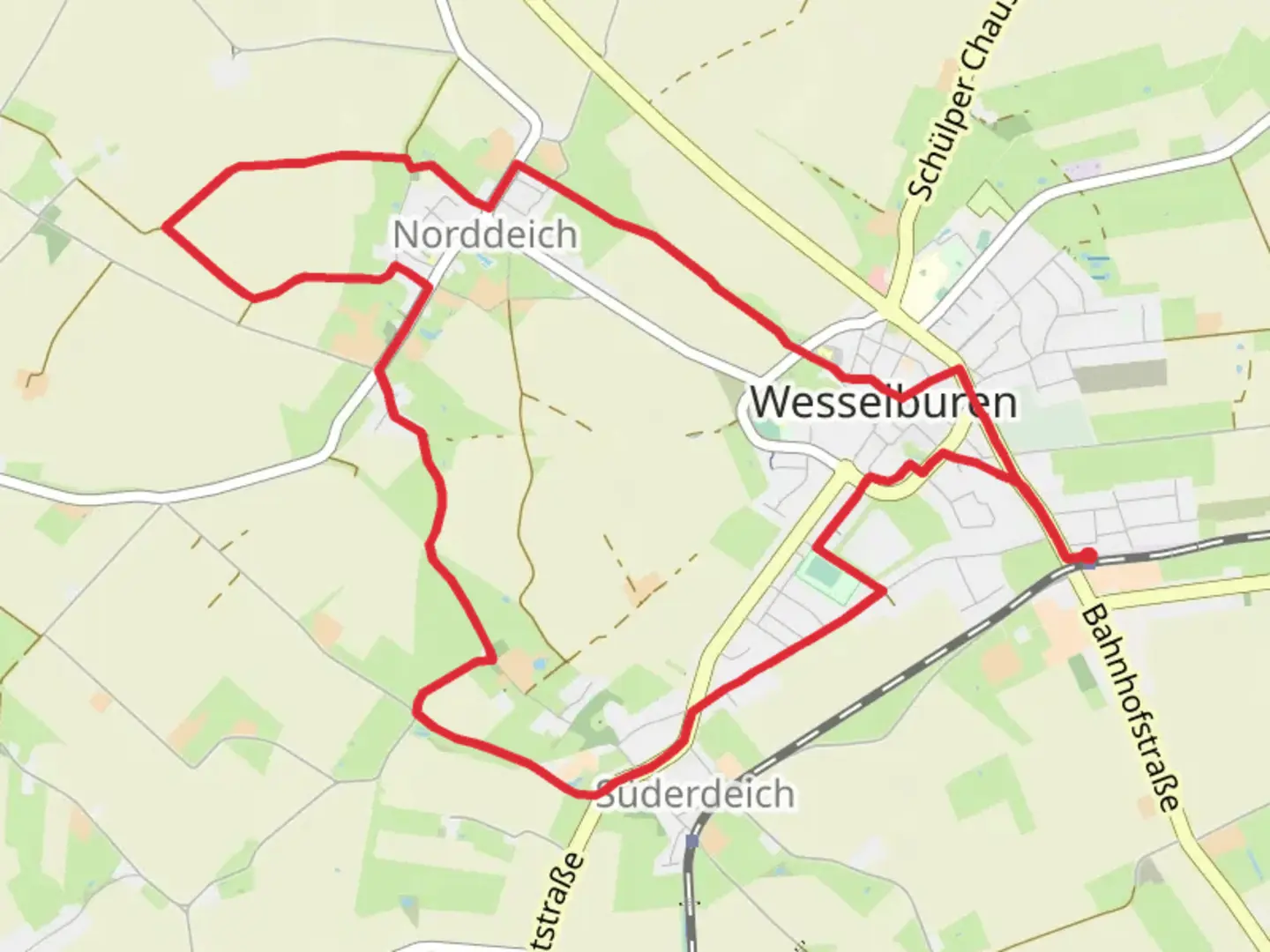 An image depicting the trail Dichterpfad 1 and 3 Loop and its surrounding area.