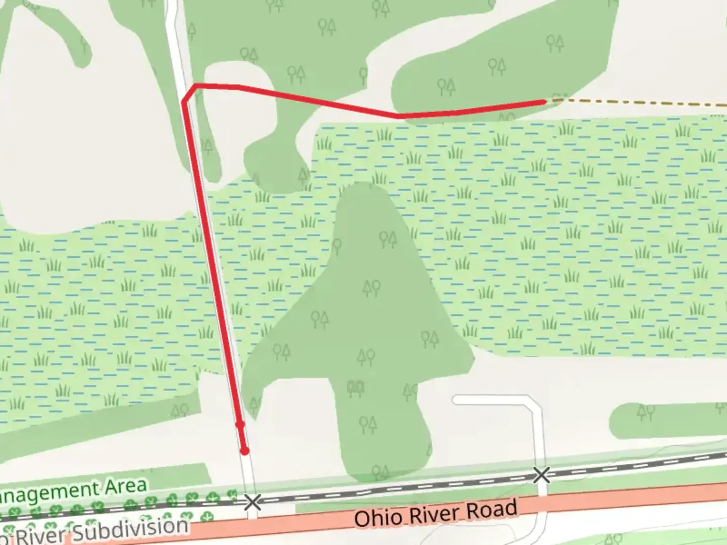 An image depicting the trail Blue Heron Trail and Boardwalk and its surrounding area.