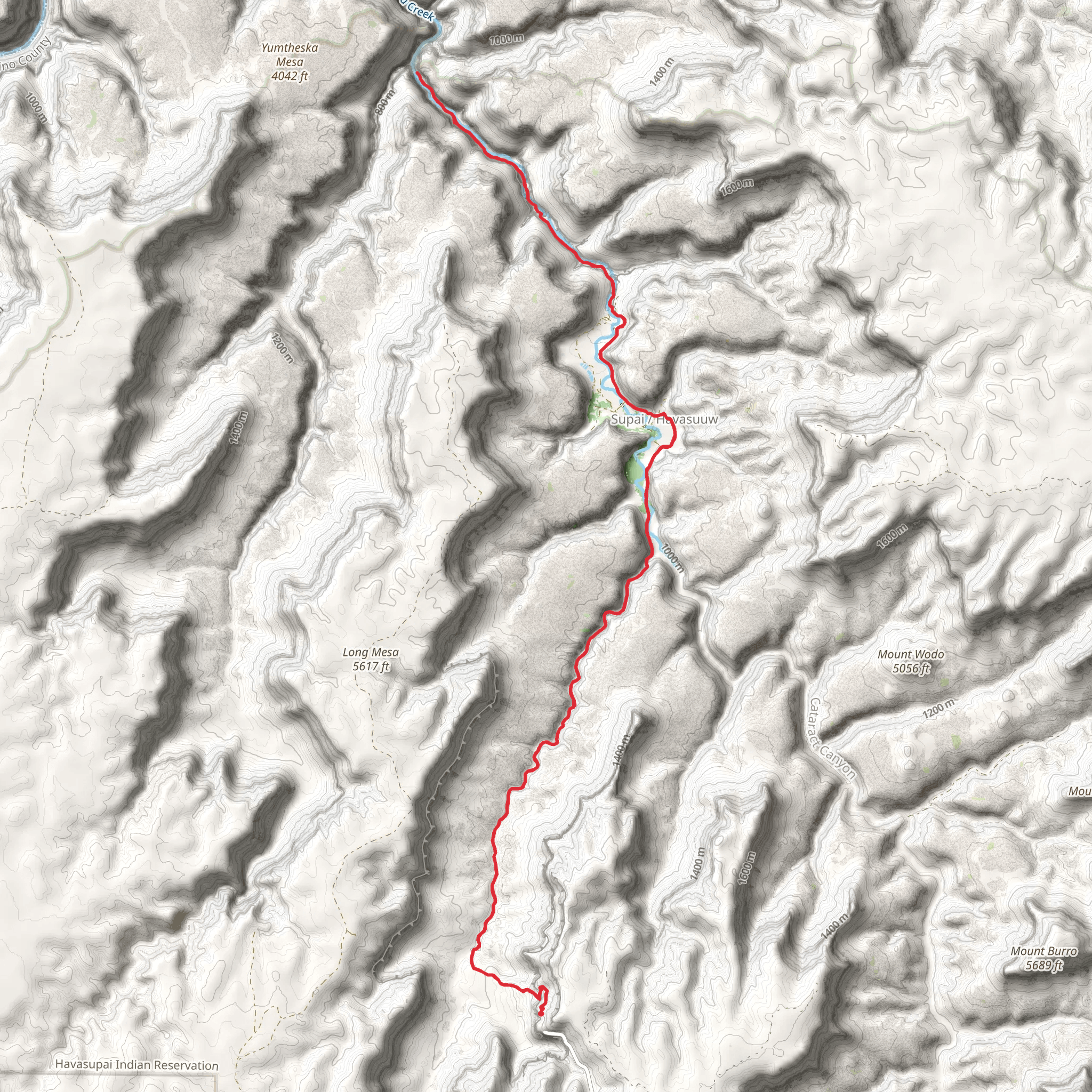 Hualapai Hilltop Trail mobile static map
