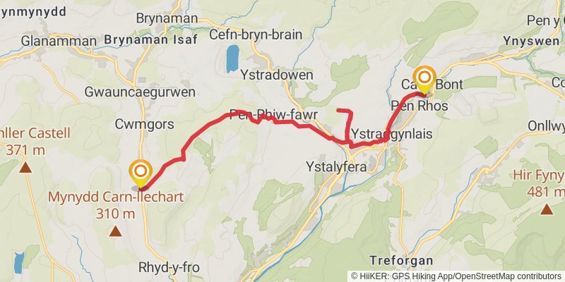 Snowdonia to the Gower Walk stage 18 Map