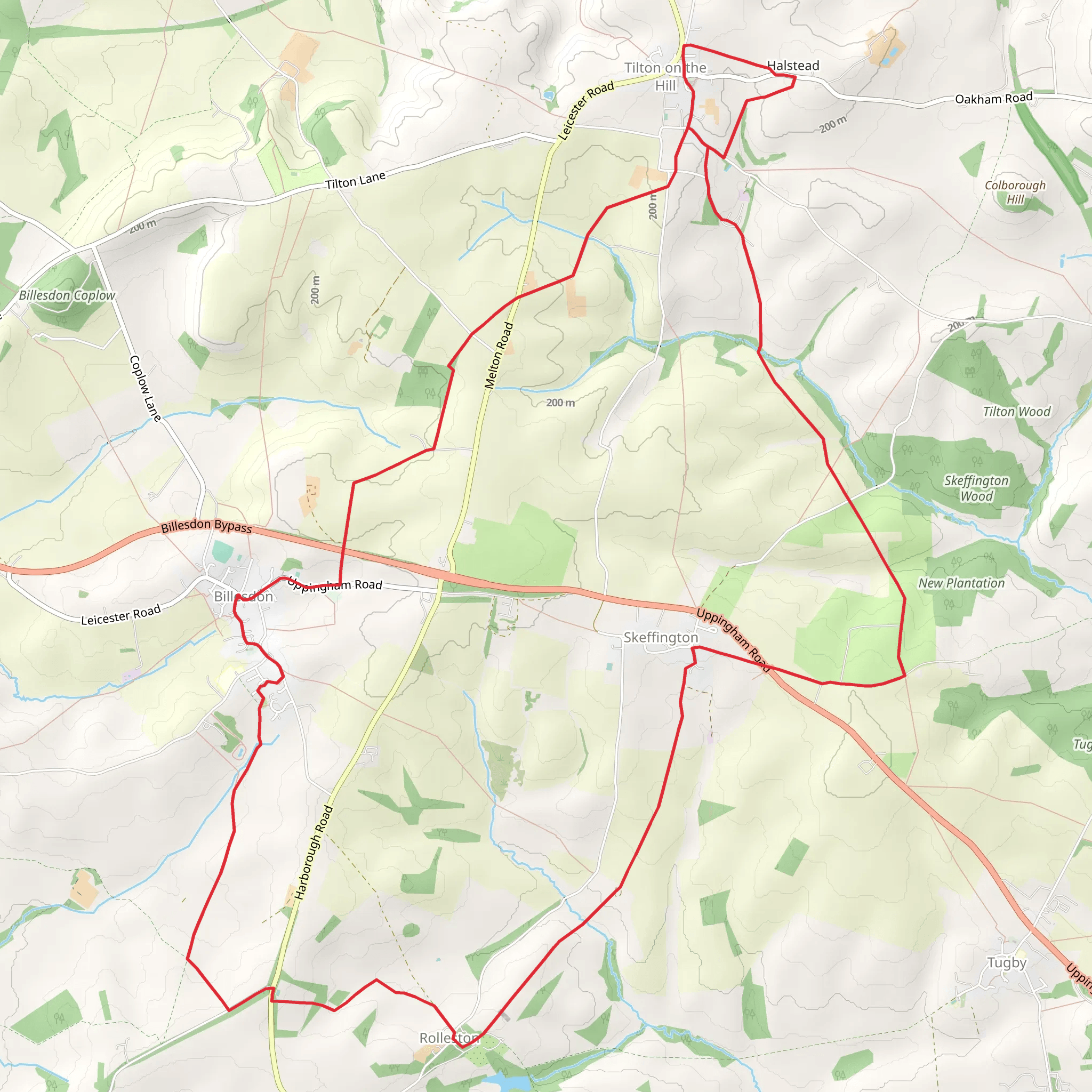 Rolleston - Skeffington and Tilton from Billesdon mobile static map