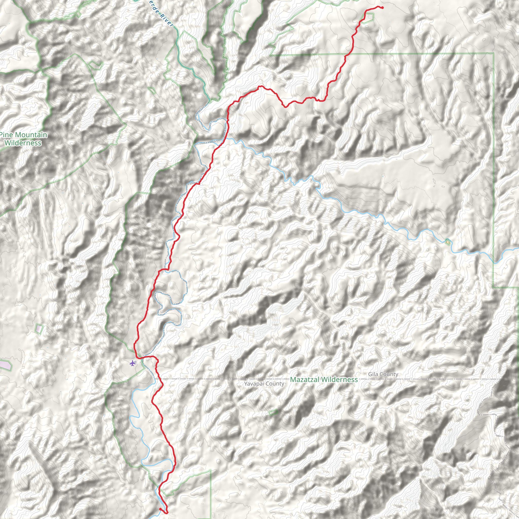 Verde River Trail mobile static map
