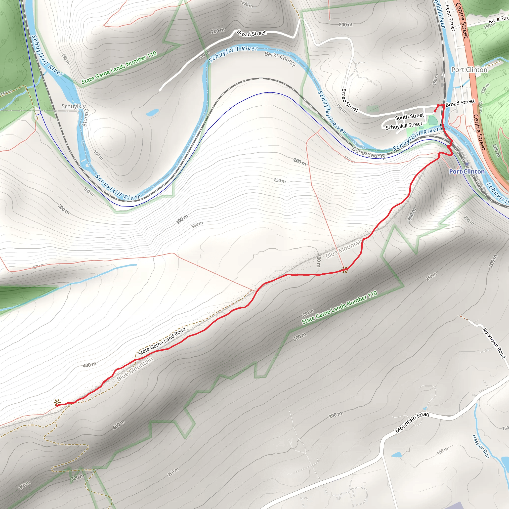 Blue Mountain via Appalachian Trail mobile static map