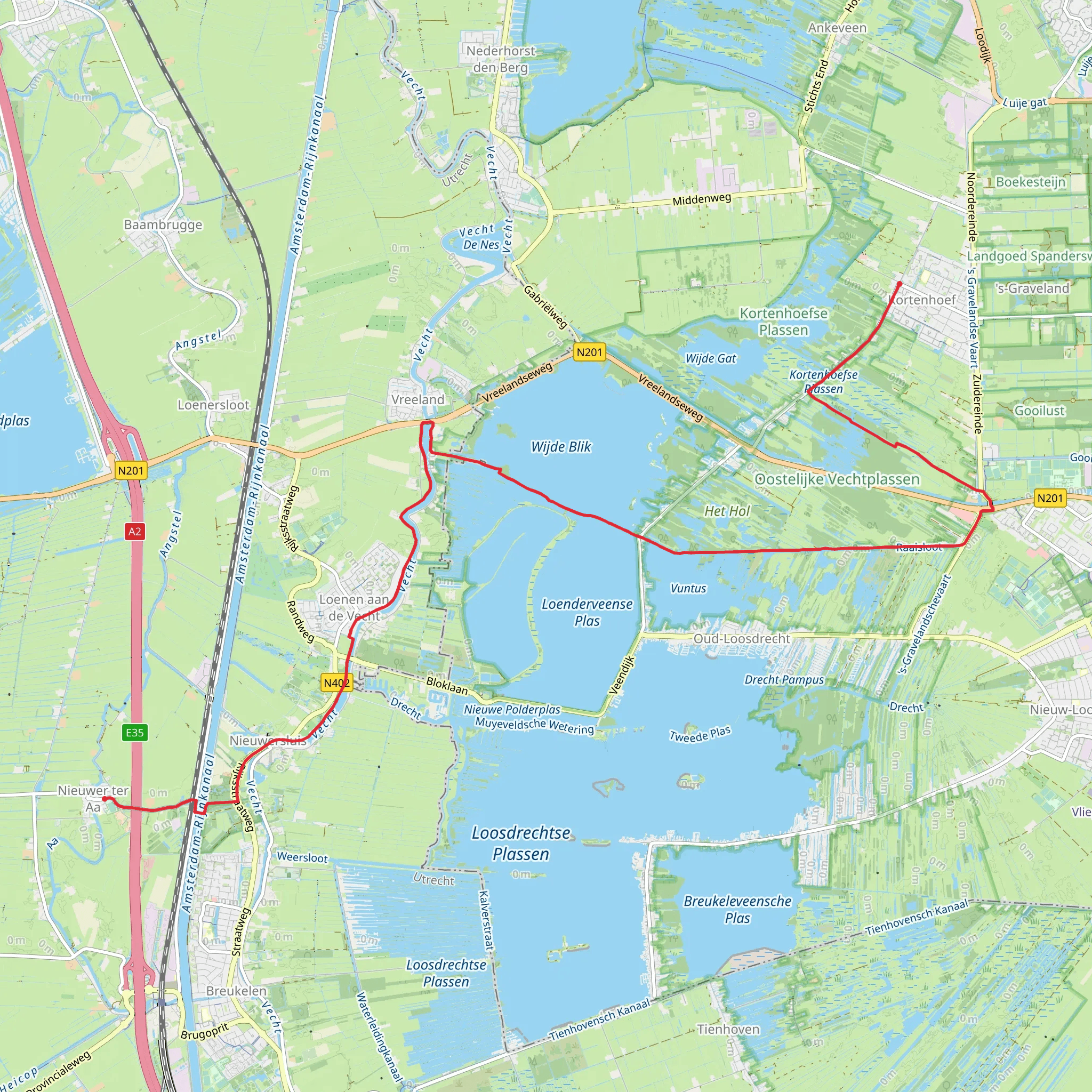 Kortenhoef to Nieuwer ter Aa via Wijde Blik mobile static map