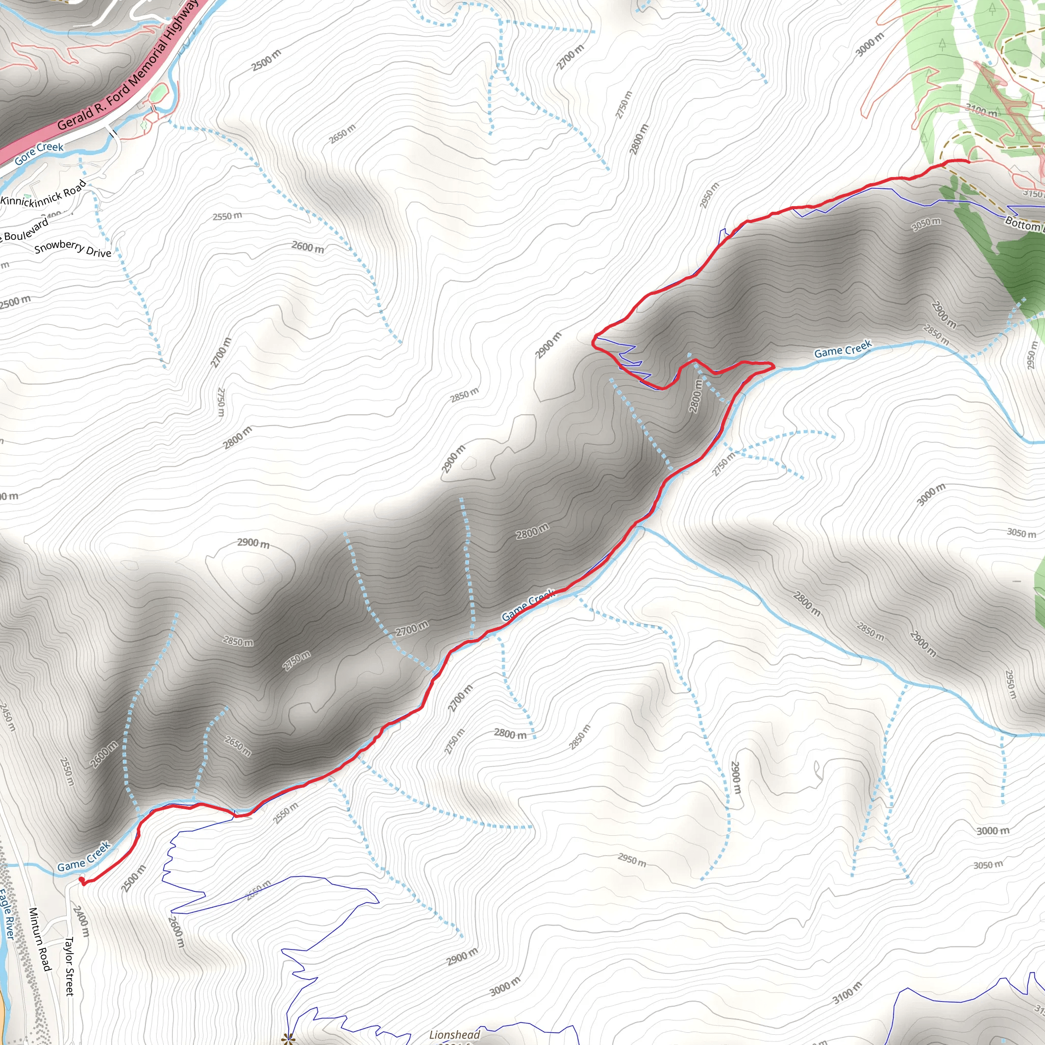 Game Creek Trail mobile static map