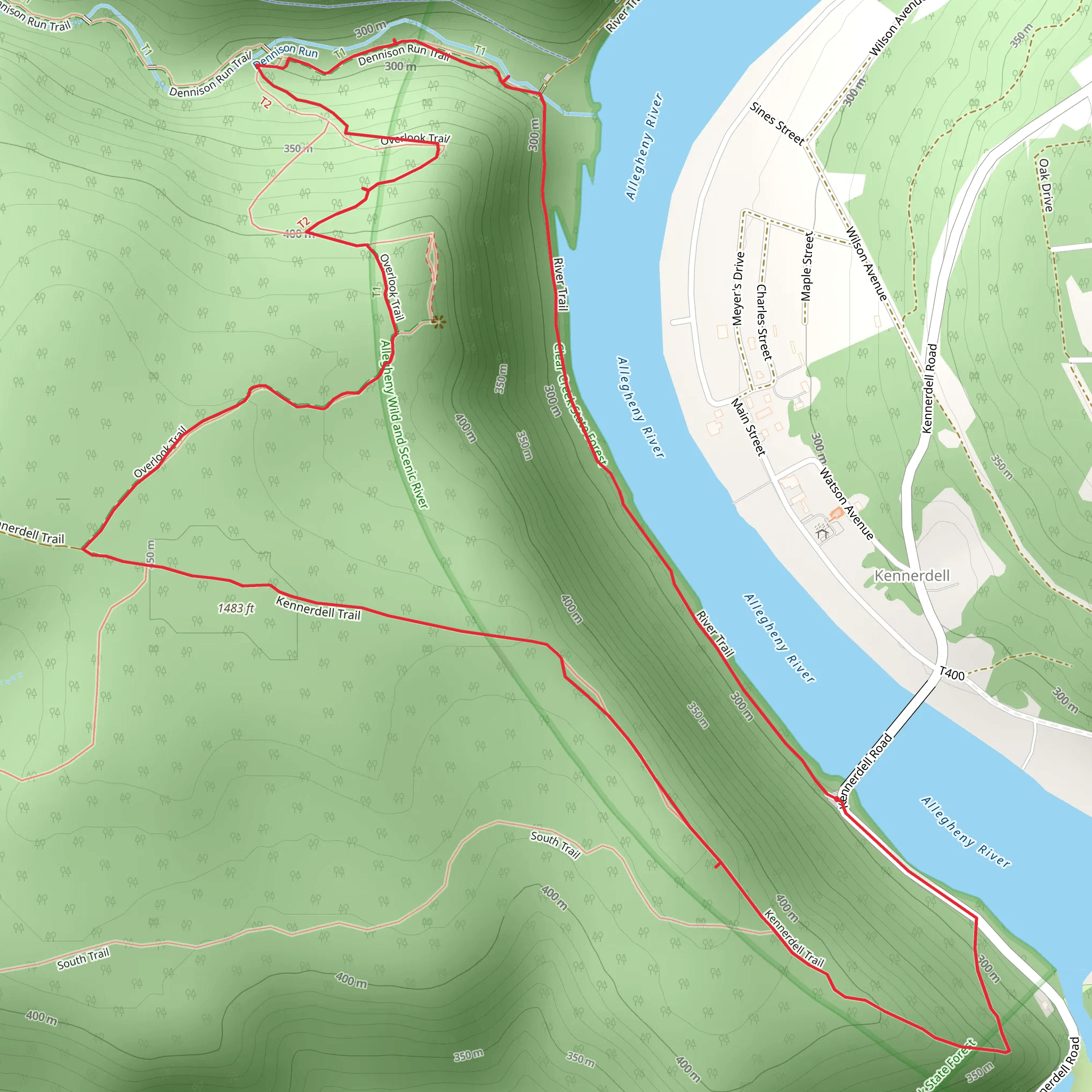 Allegheny River via Ges Wells mobile static map