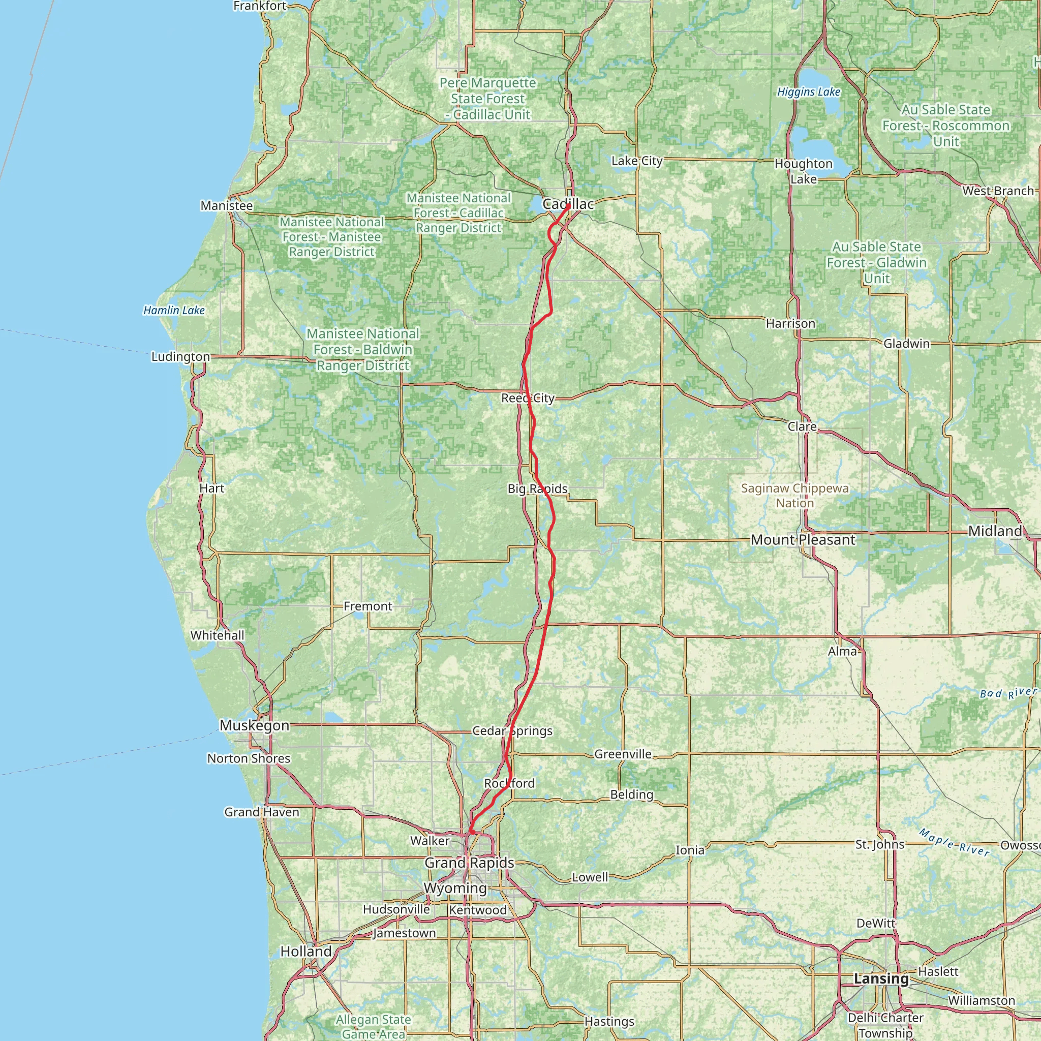 White Pine Trail mobile static map