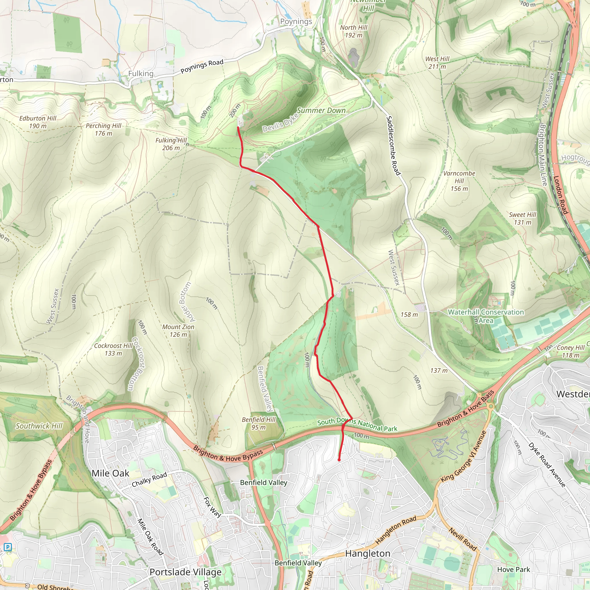Devil's Dyke mobile static map