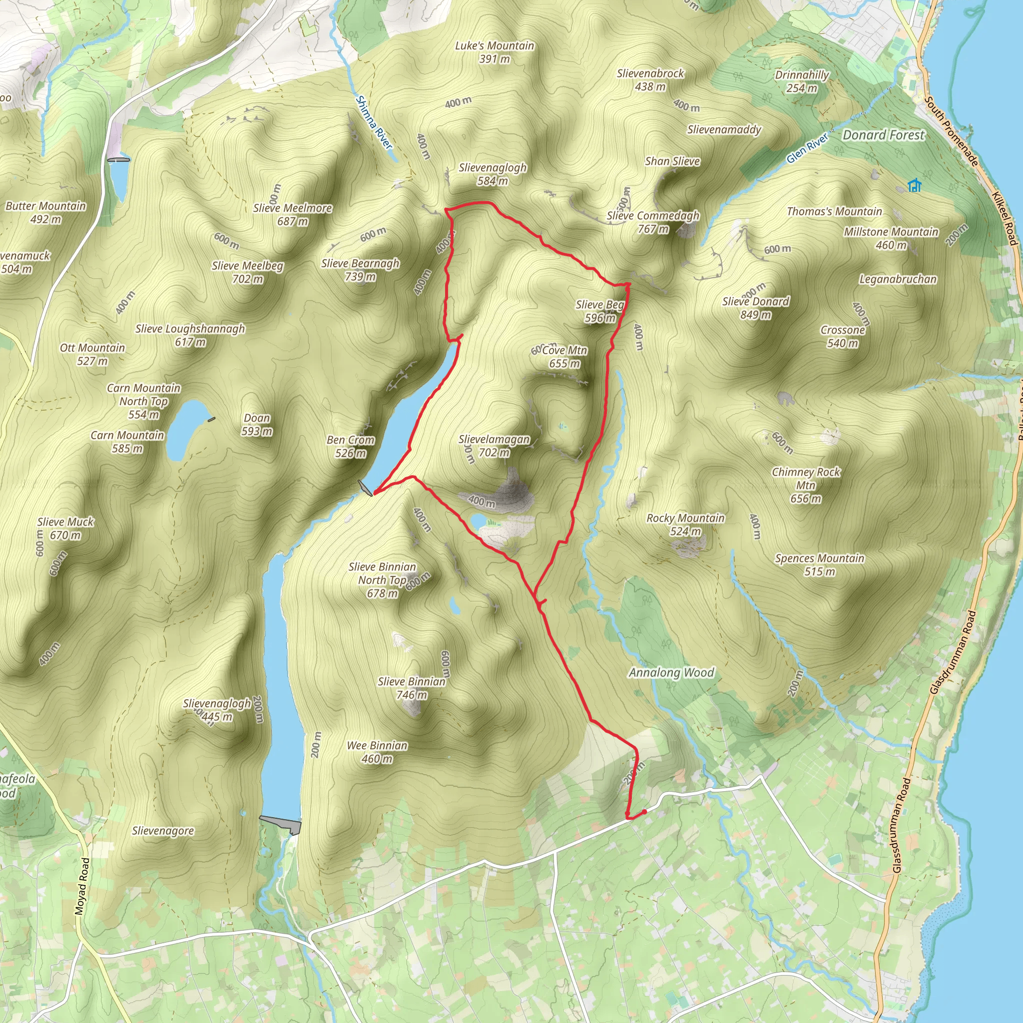 Hike from Annalong with camp mobile static map