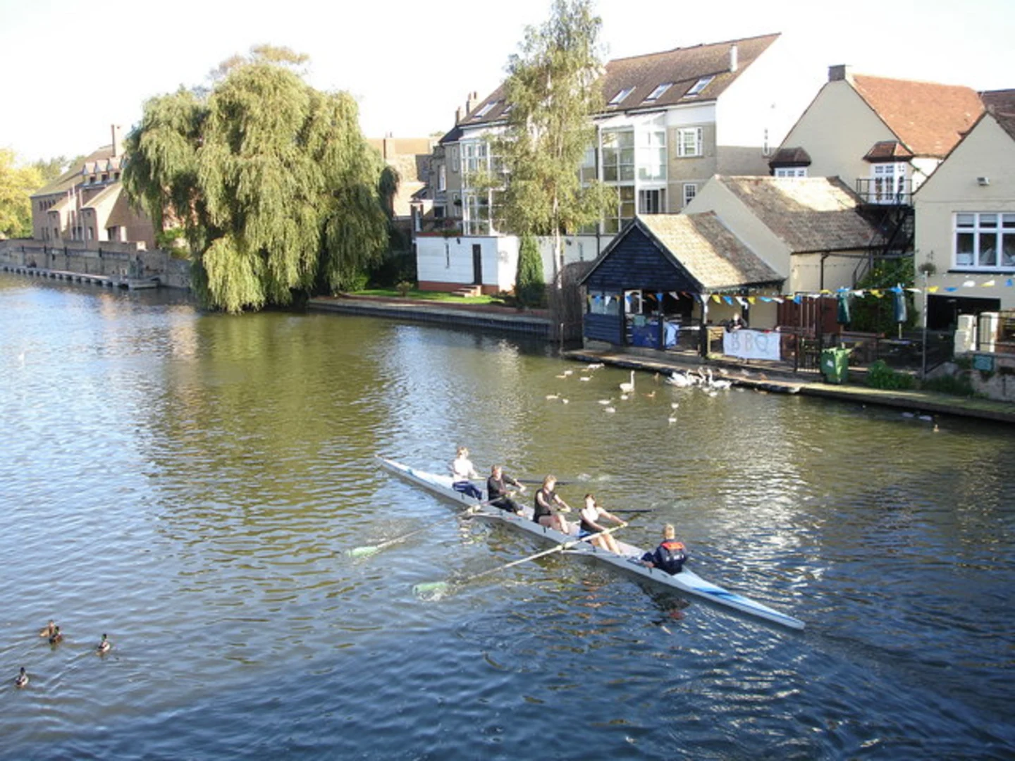 An image depicting the trail Barford Road Pocket Park, River great Ouse and Riverside Park and its surrounding area.