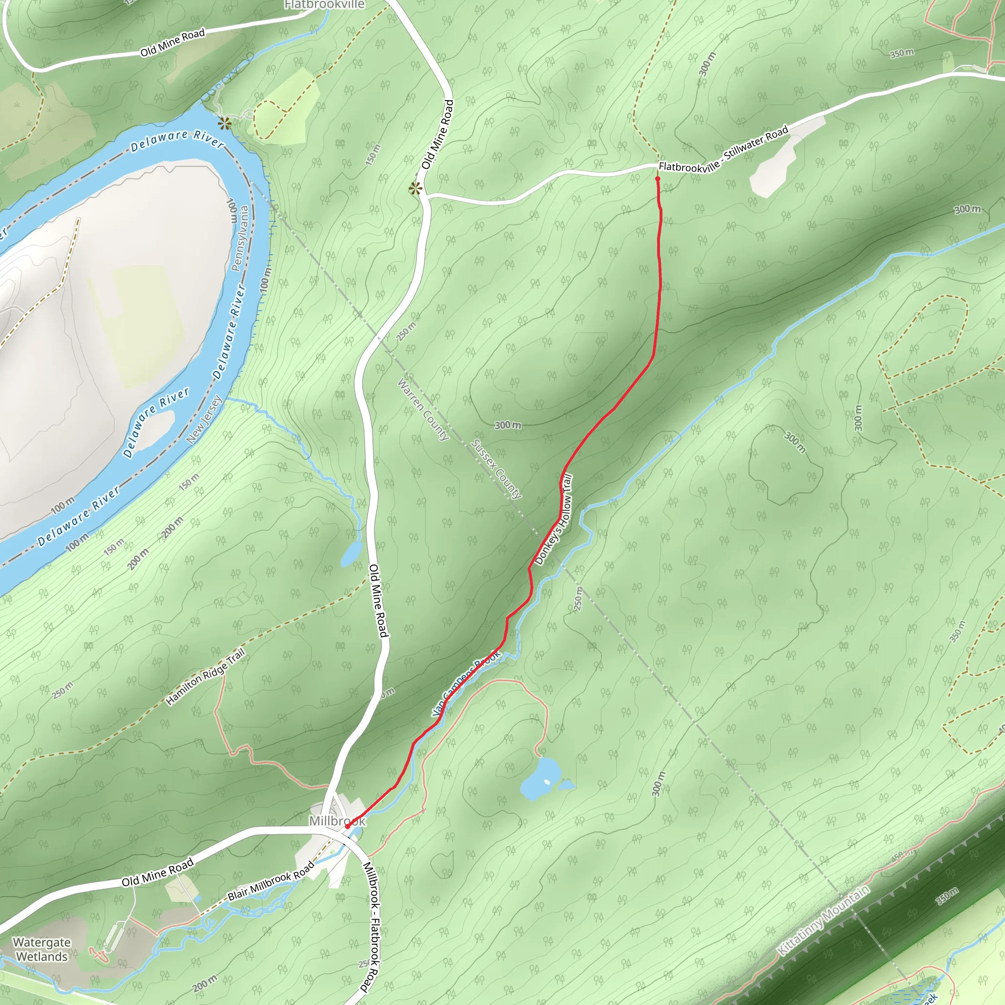 Donkey's Hollow Trail mobile static map