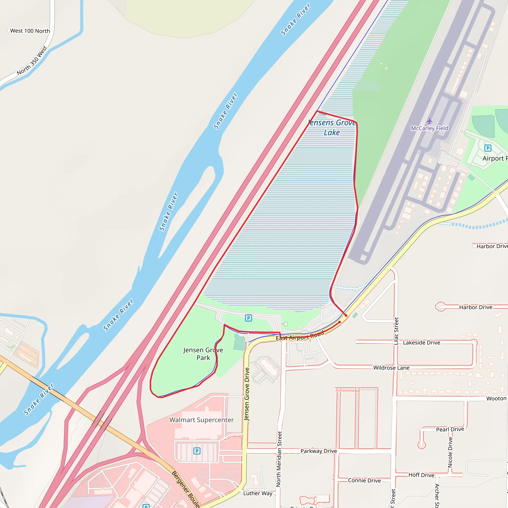 Jensens Lake Loop mobile static map