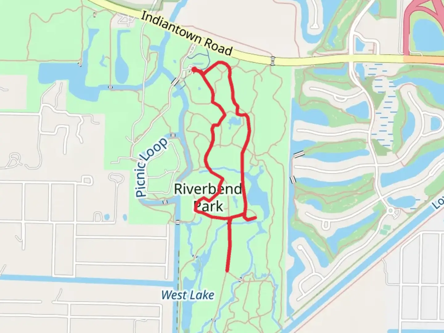 An image depicting the trail Cow Pen Lake Loop and its surrounding area.