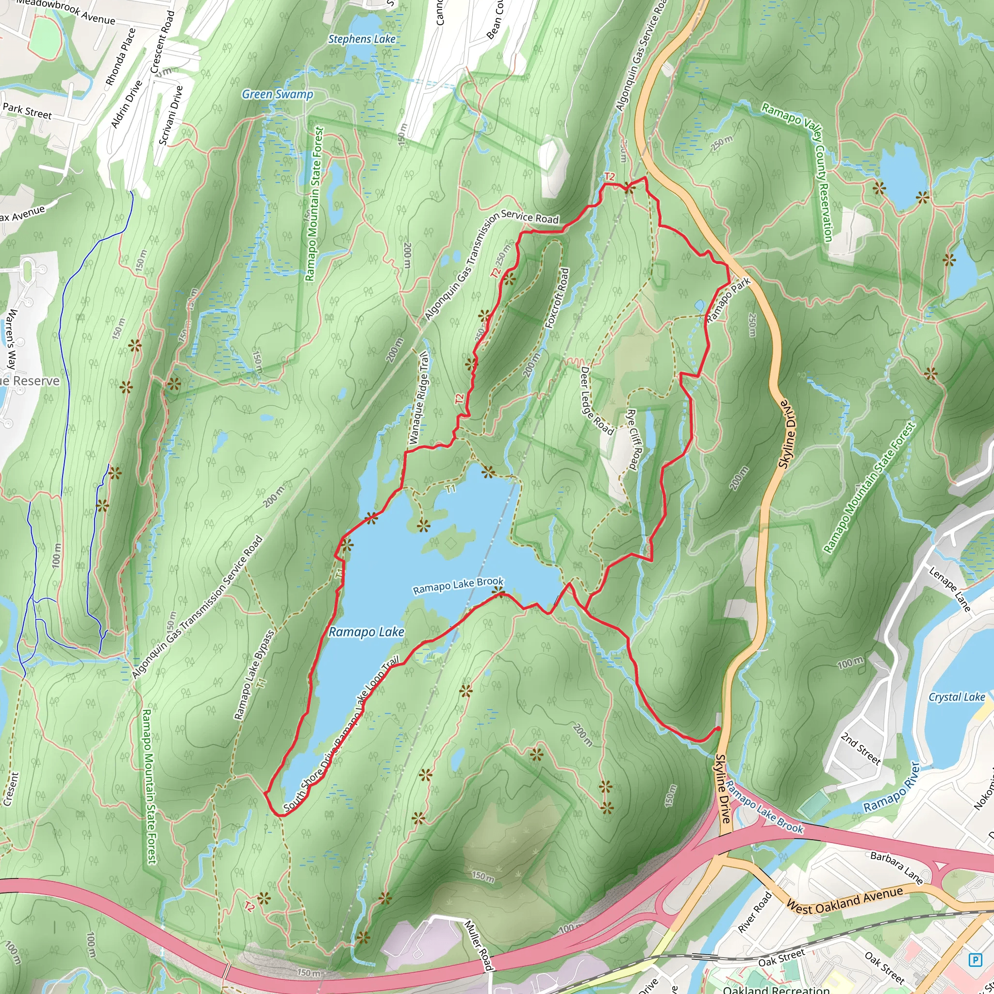 MacEvoy, Castle Point and Ramapo Lake Loop Trail mobile static map