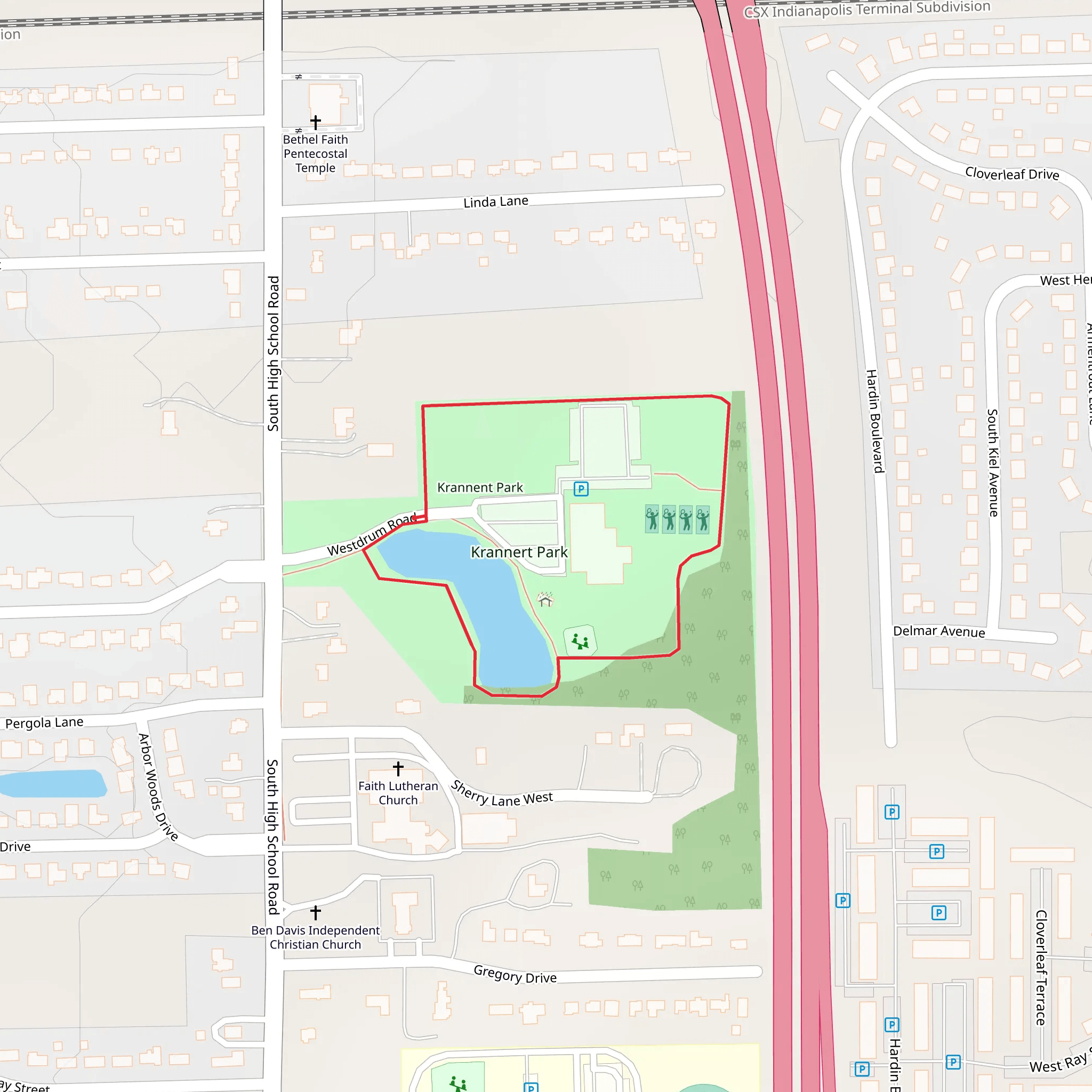 Krannert Park Loop mobile static map