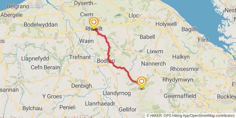 Offa's Dyke Path stage 14 Map