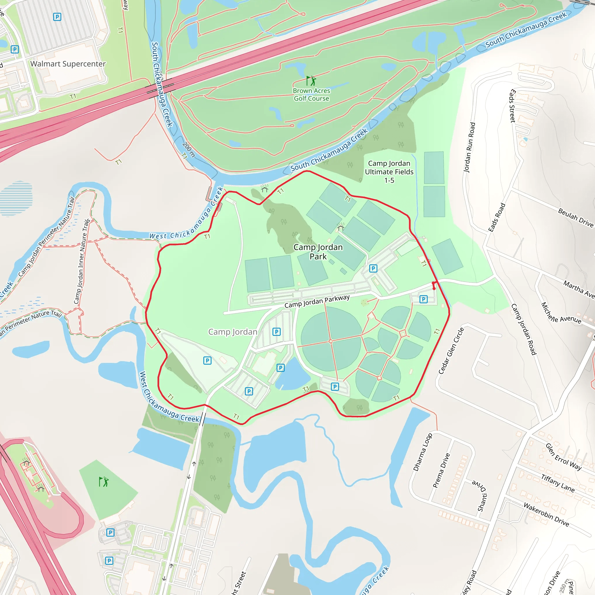 Jo Lawrence Memorial Garden Loop mobile static map