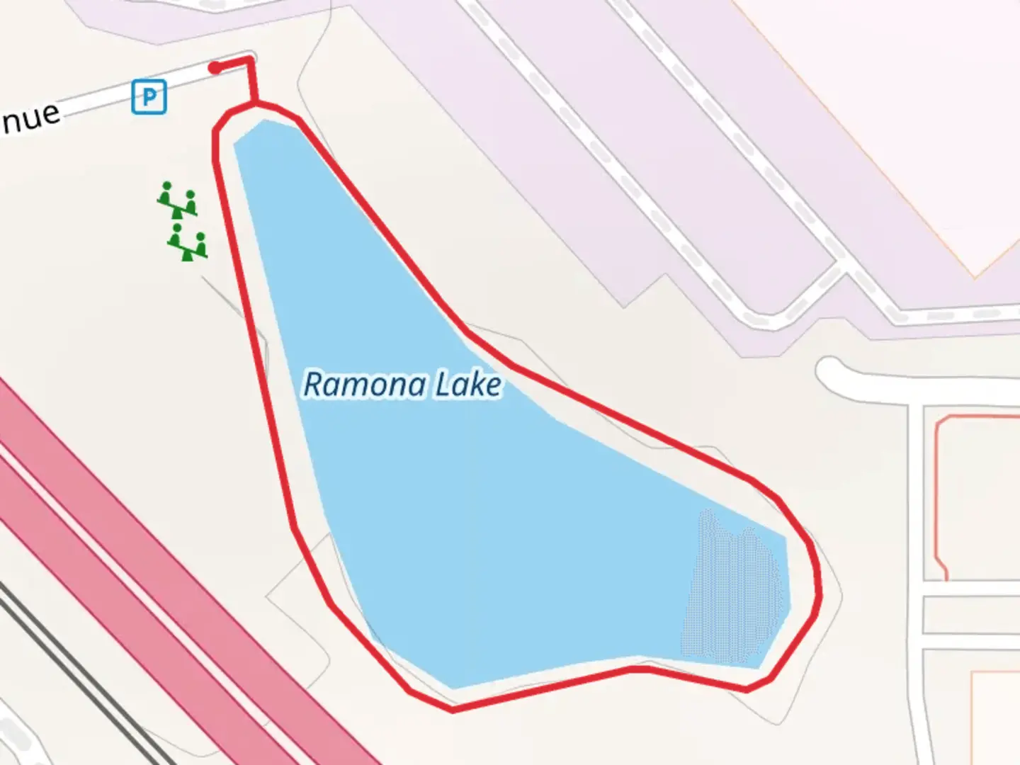An image depicting the trail Ramona Lake Loop and its surrounding area.