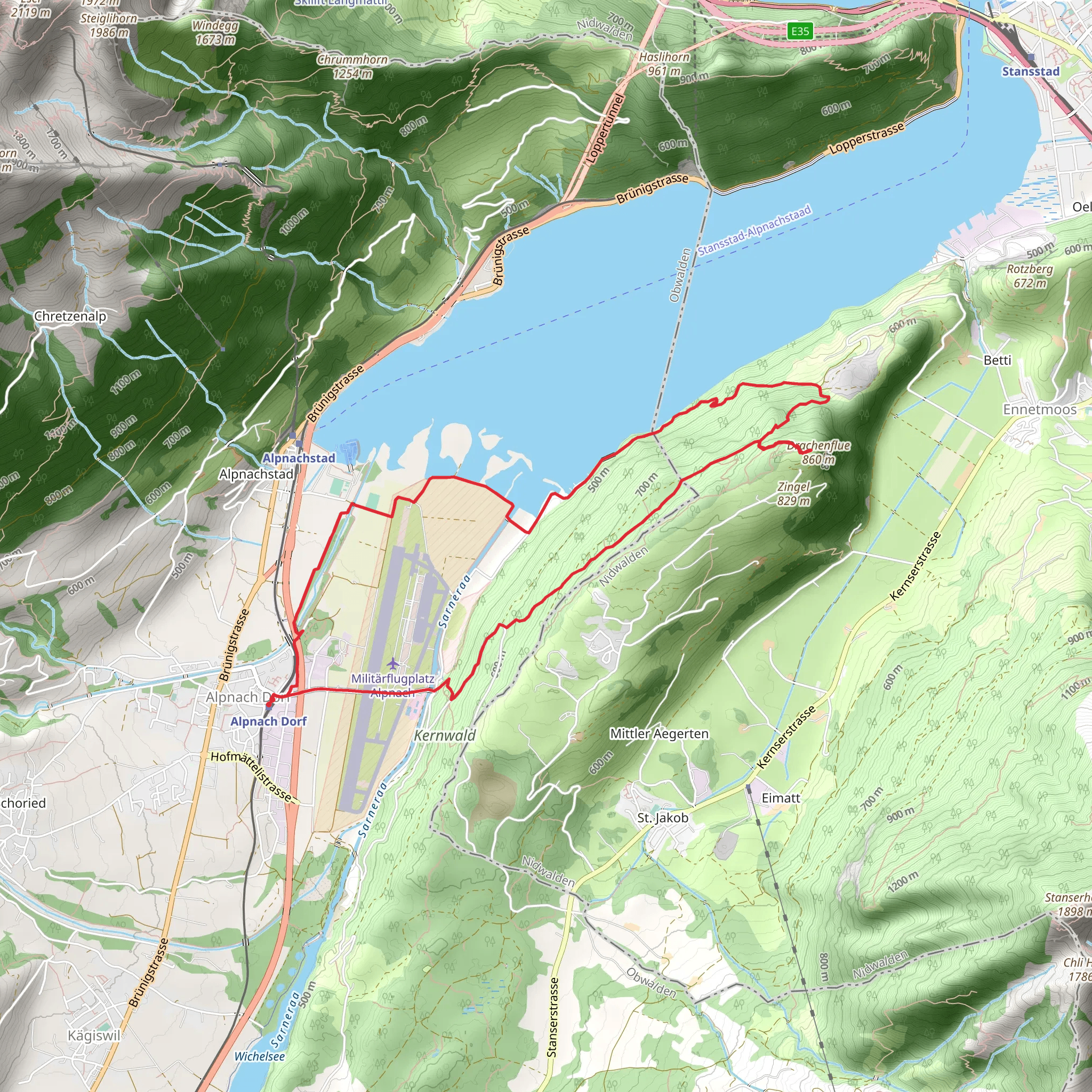 Zingel on the Mueterschwandenberg mobile static map