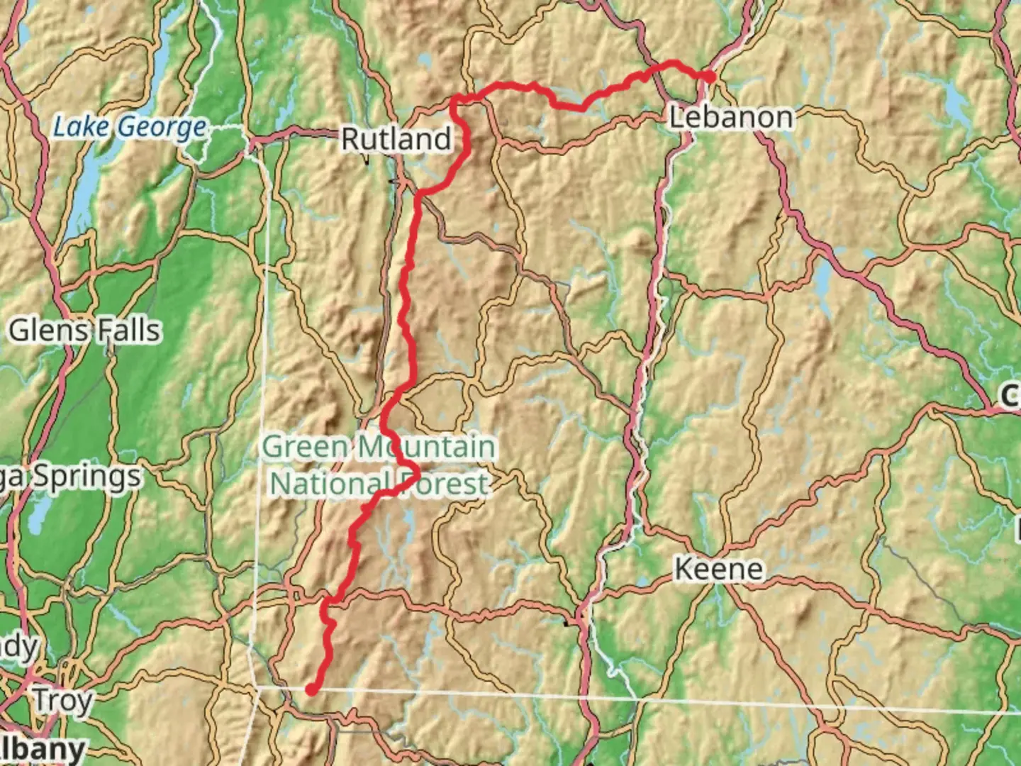An image depicting the trail Appalachian Trail - Vermont and its surrounding area.