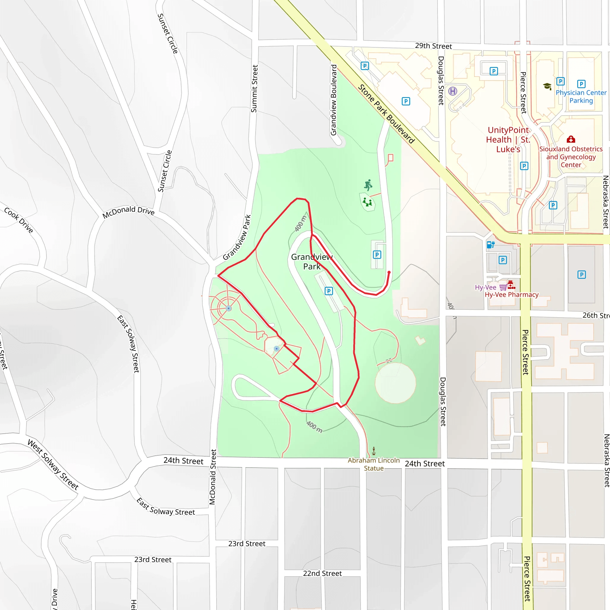 Grandview Park Loop mobile static map