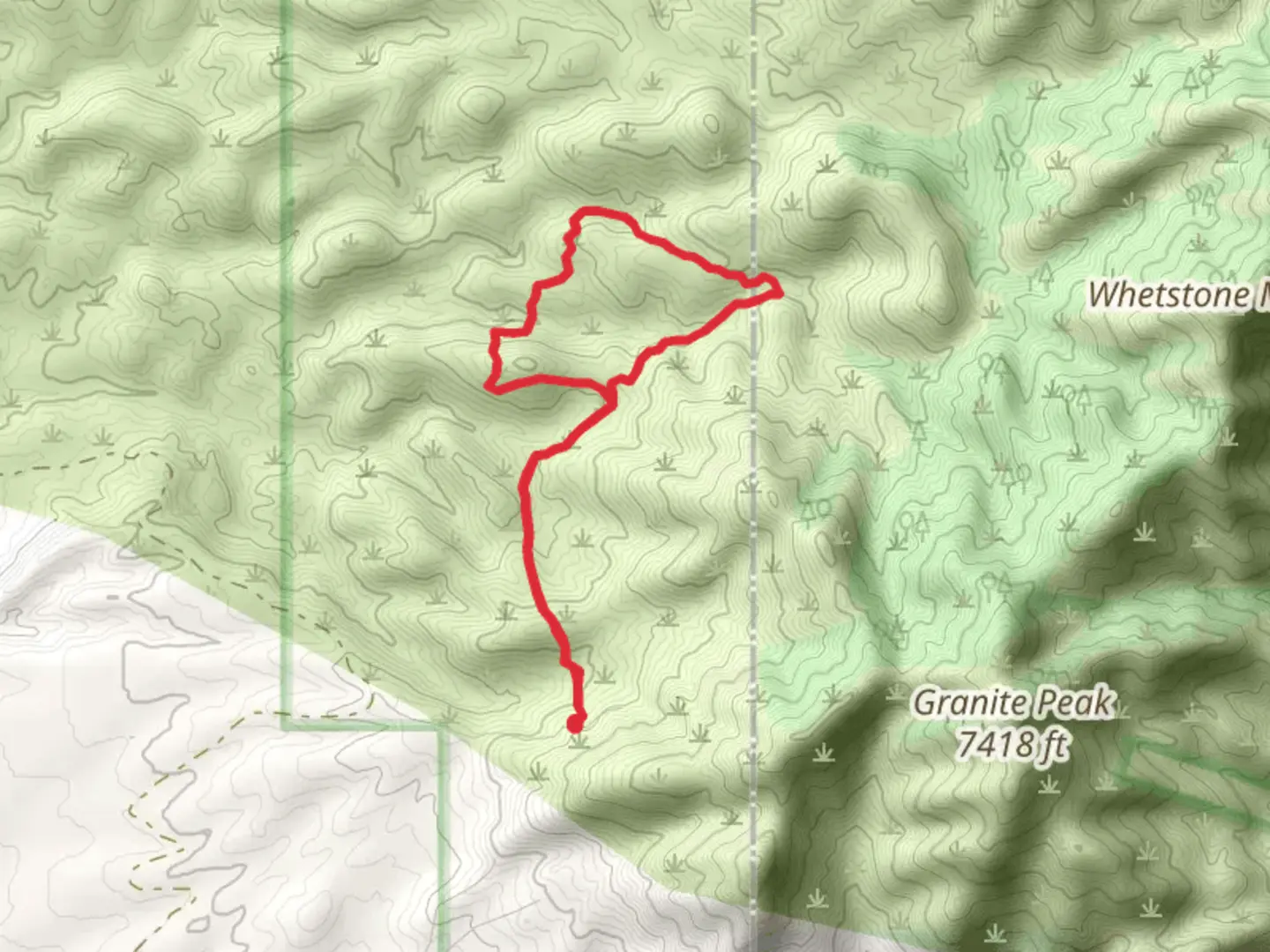 An image depicting the trail Death Trap Trail via Wild Cow Trail and its surrounding area.