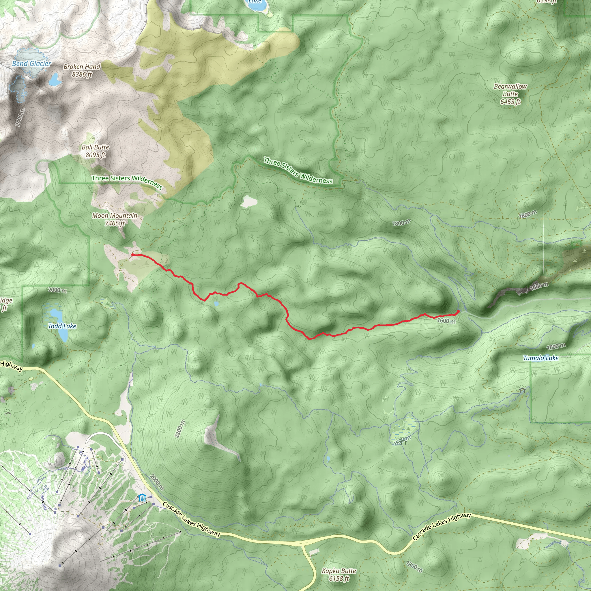 Bridge Creek Trail mobile static map