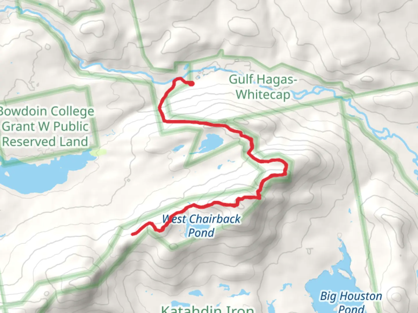 An image depicting the trail Columbus Mountain and Third Mountain and its surrounding area.