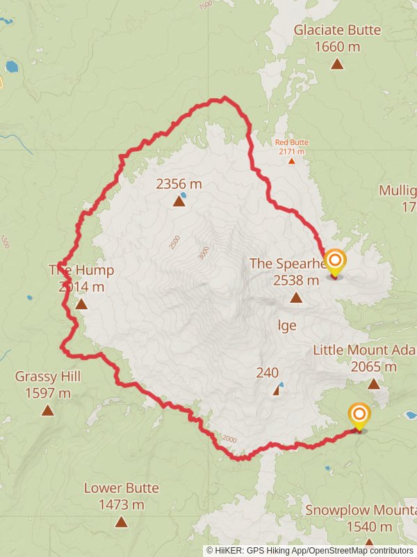 Mount Adams Highline Trail mobile static map