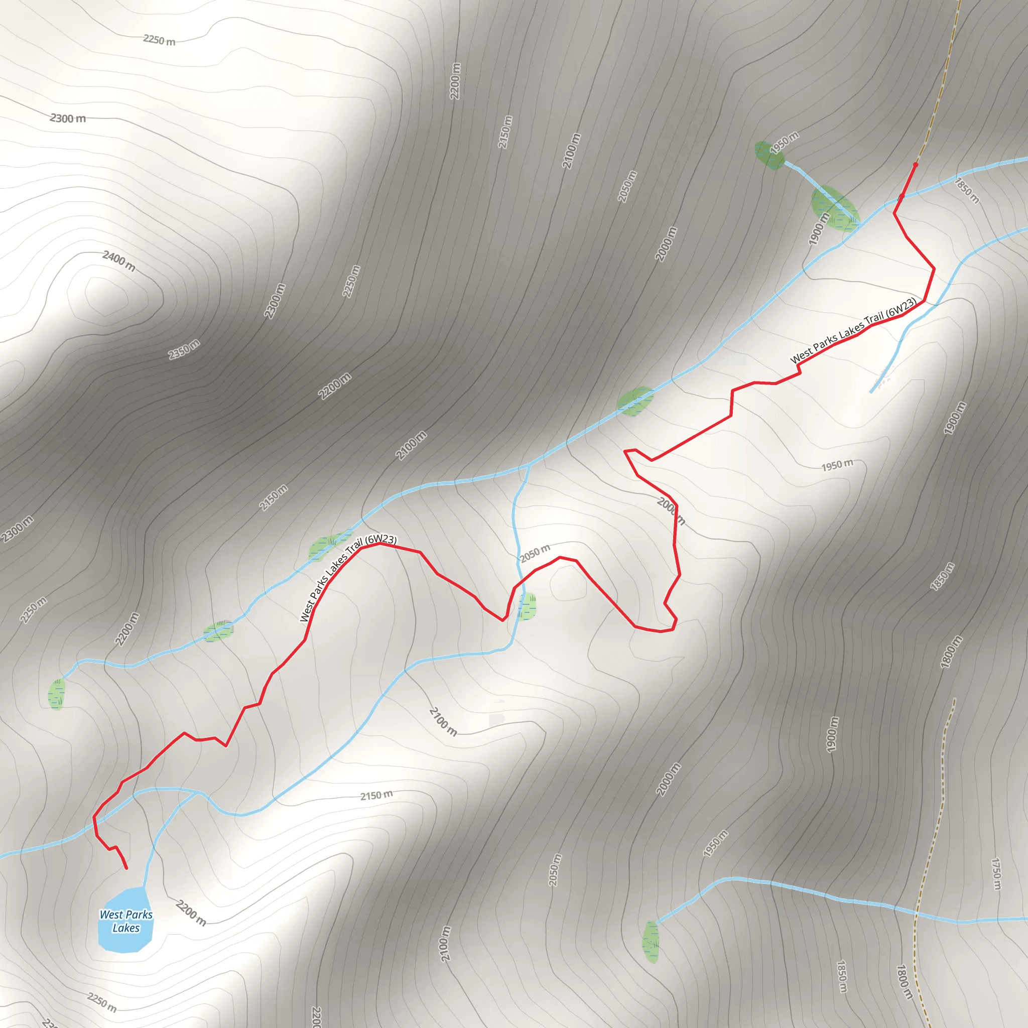 West Parks Lakes Trail mobile static map