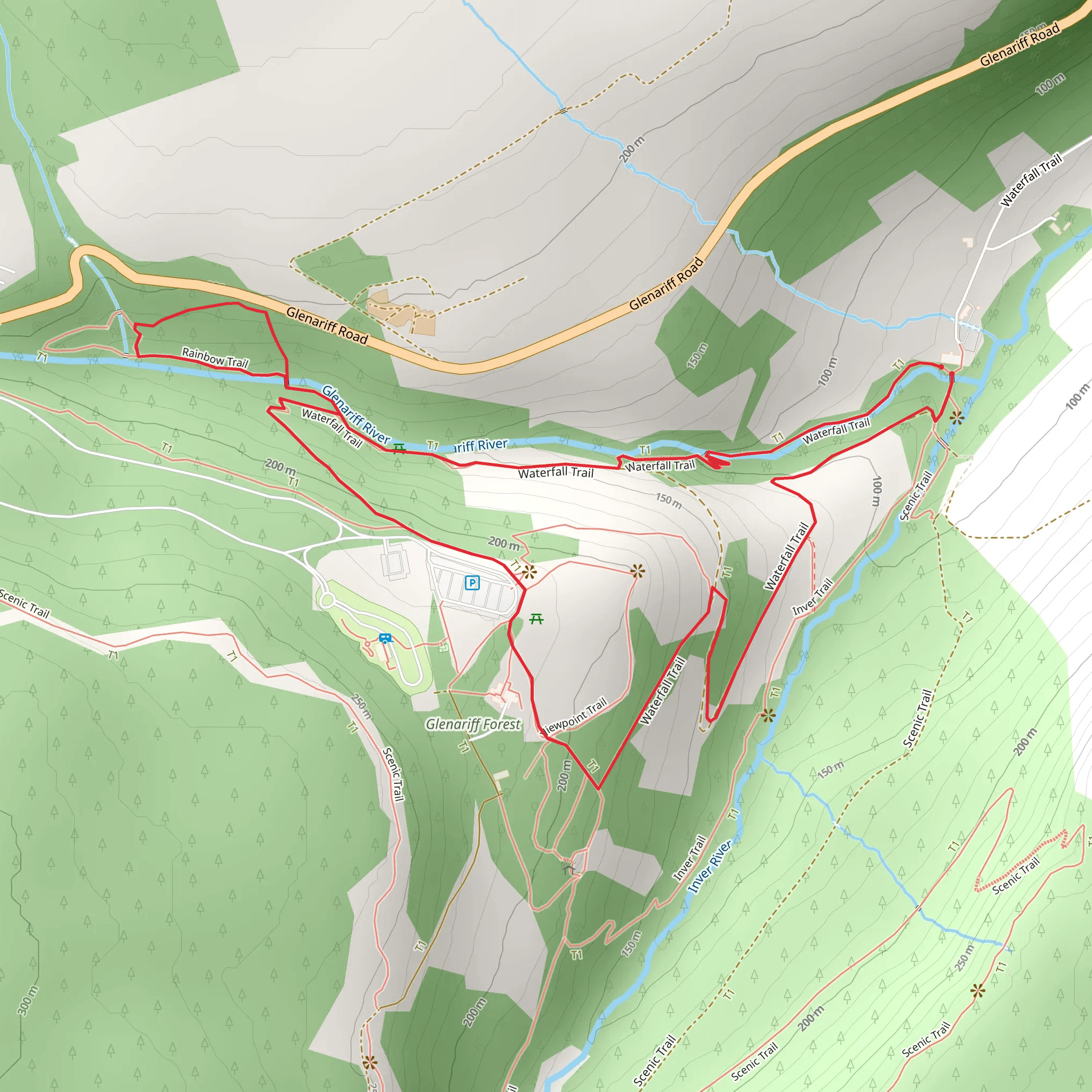 Glenariff Forest Park - Rainbow Trail mobile static map