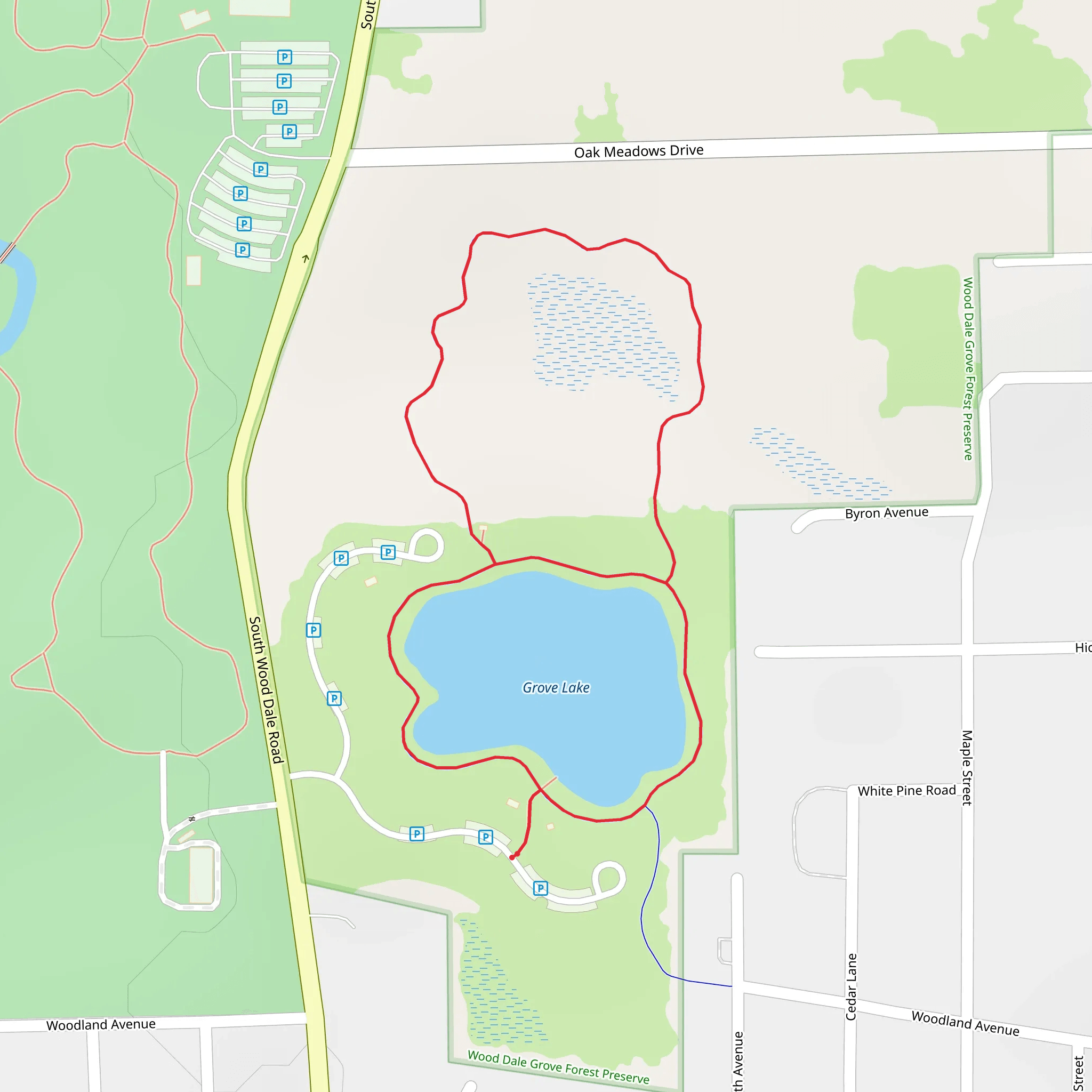Grove Lake Loop mobile static map