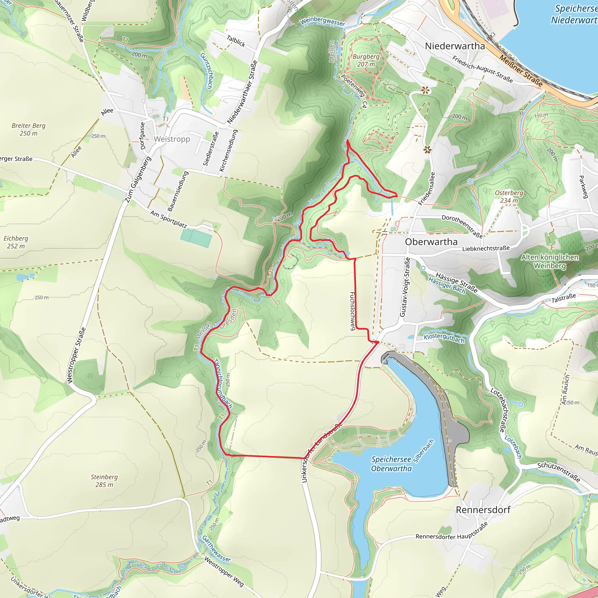 Gelber Strich and Gruener Strich Loop mobile static map