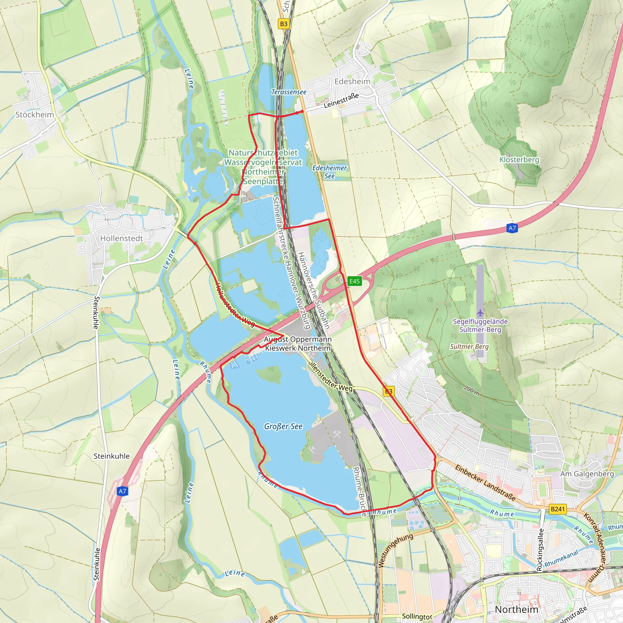 Northeimer and Großer See Loop mobile static map