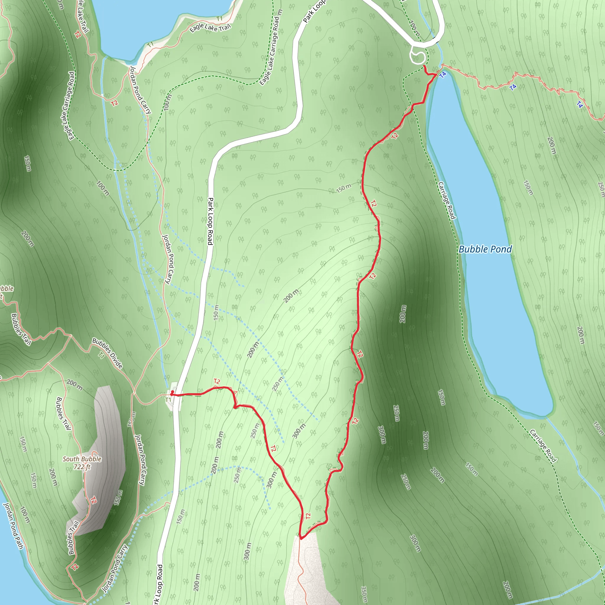 Bubble Pond via Pemetic Mountain North Ridge Trail mobile static map