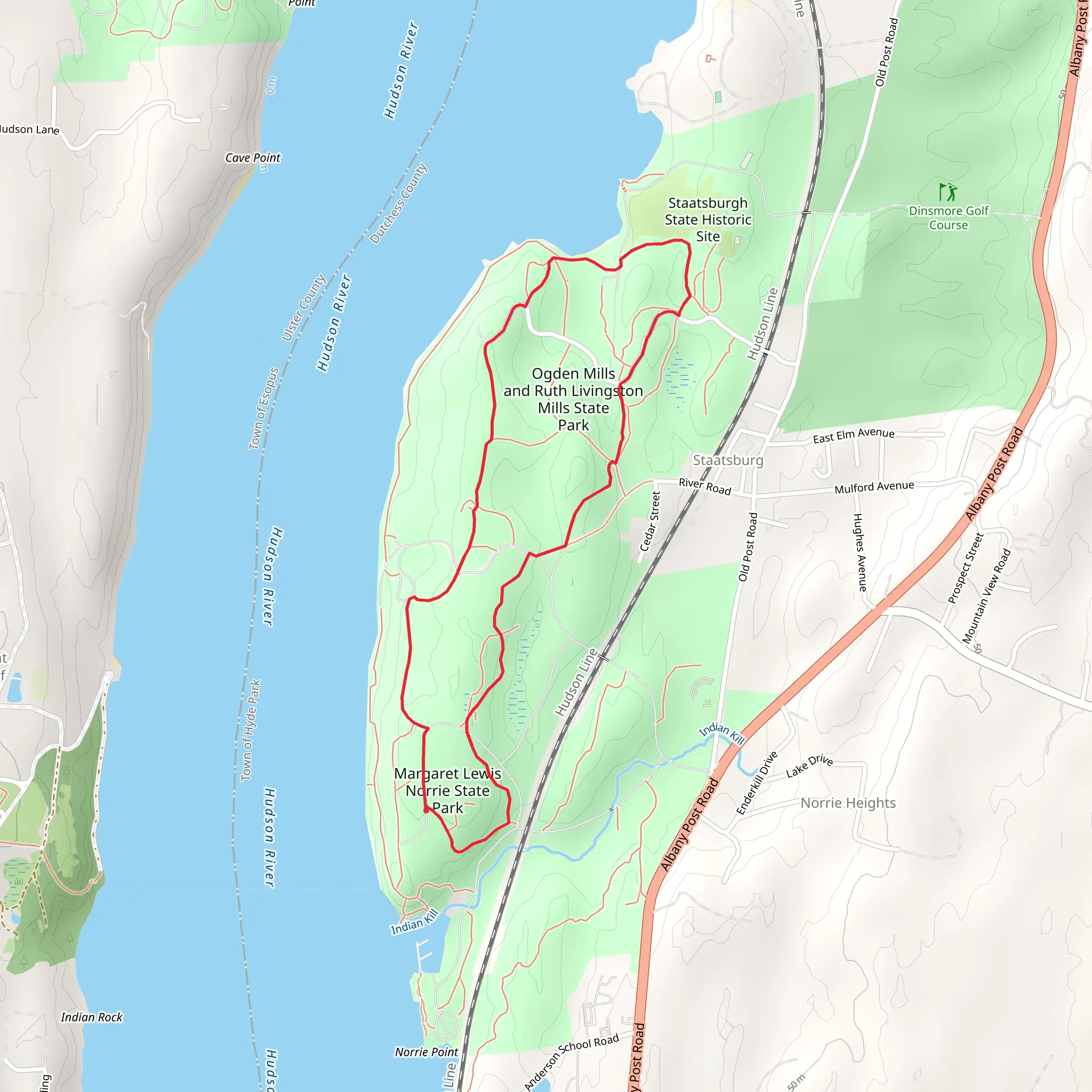 Ogden Mills and Ruth Livingston Mills State Park Loop mobile static map