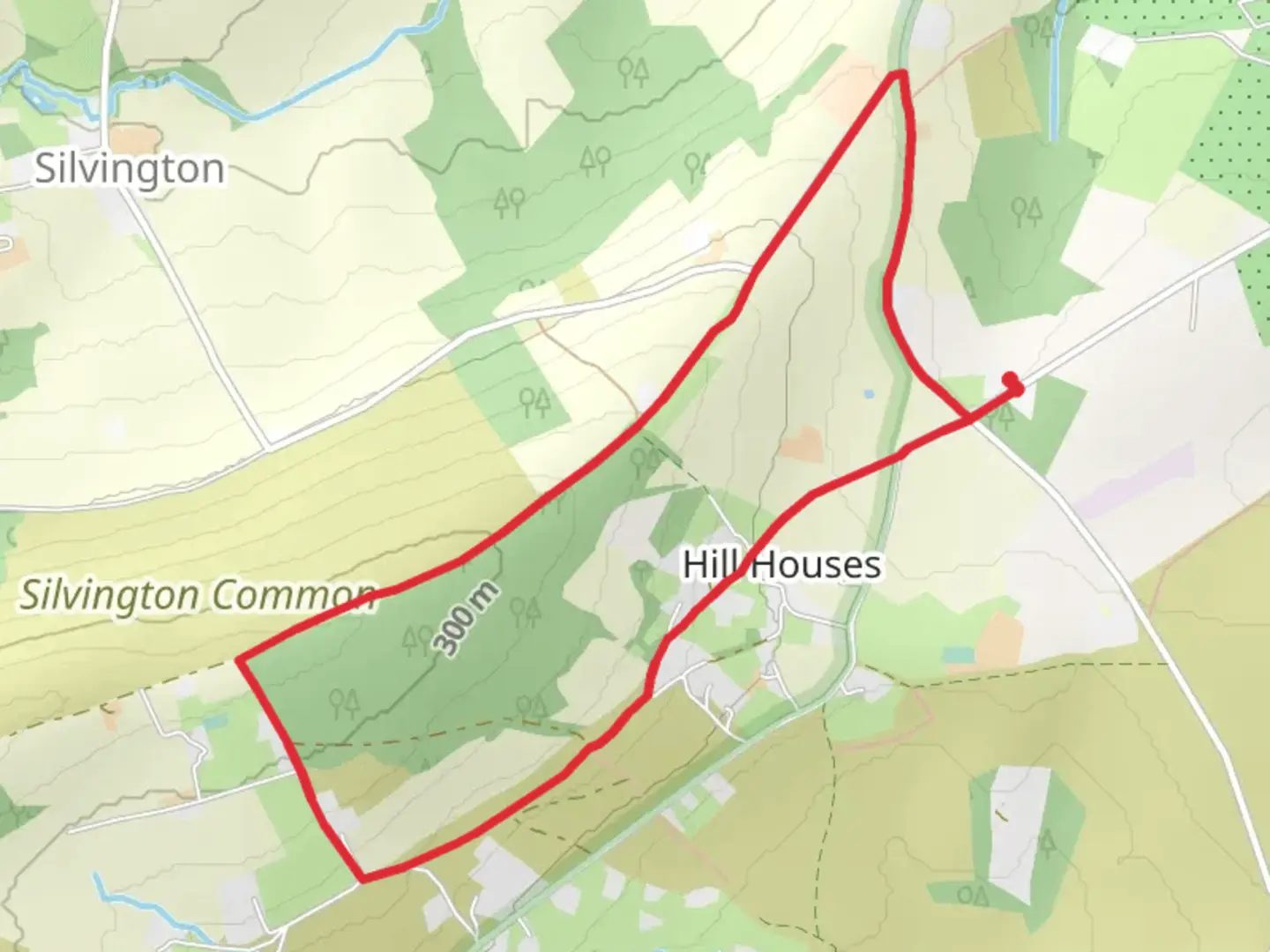 An image depicting the trail Rabbithouse Covert Loop and its surrounding area.