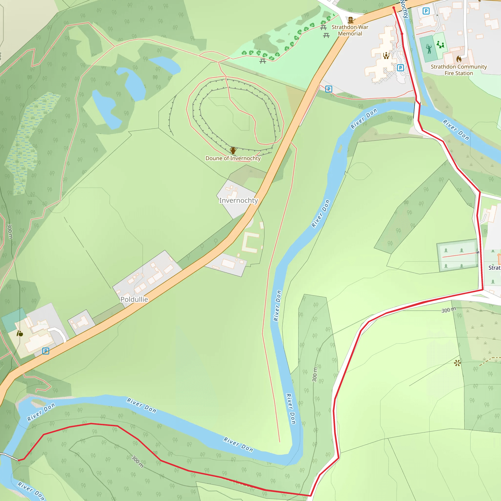 Strathdon Trail - Poldullie Bridge mobile static map