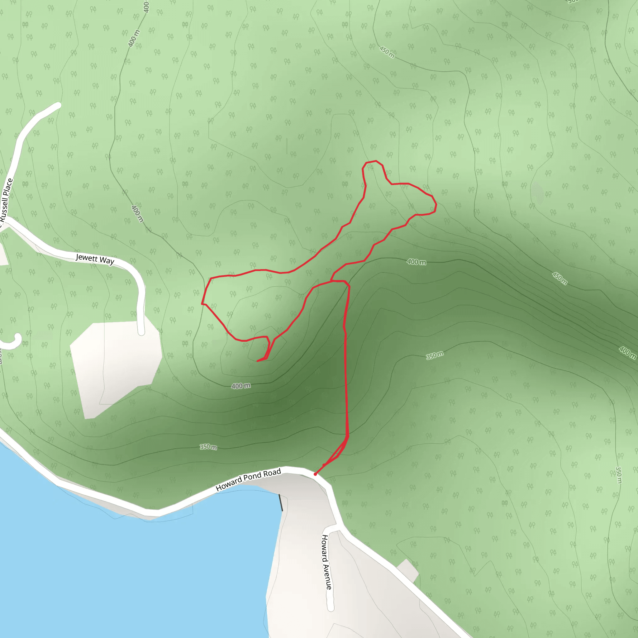 Howard Pond Loop mobile static map